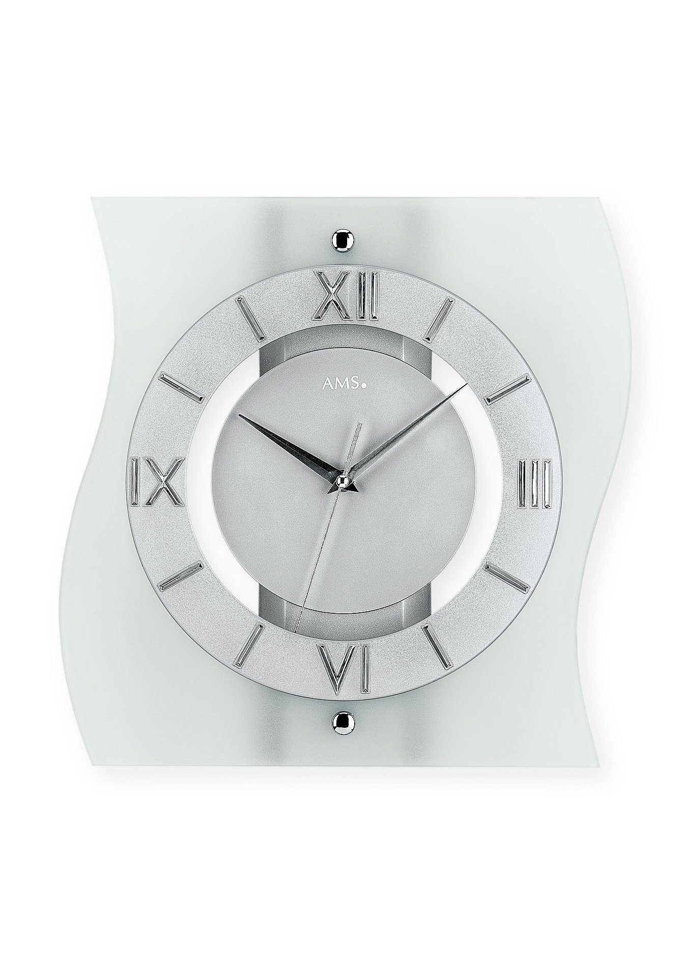 AMS Funkwanduhr F5909 (Quarzuhr,Holz,Glas,Wohnzimmer,Esszimmer,Küche,Arbeit günstig online kaufen