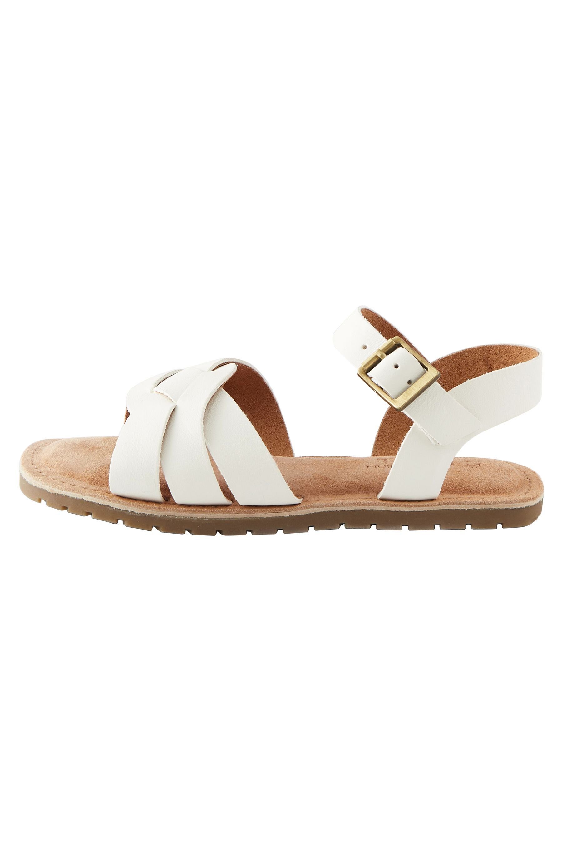 aus geflochtenem White Sandale Sandalen (1-tlg) Leder, Passform weite Next