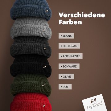 NYTTED® Strickmütze - kurze Costeau Mütze- 100% Wolle - Made in Germany - UNISEX