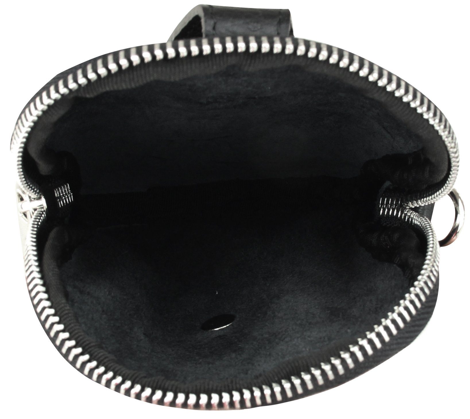 Schwarz und Druckknöpfe LT03BK, Ledertasche, Reißverschluss Kleine verstellbarer Frentree Gurt, Umhängetasche
