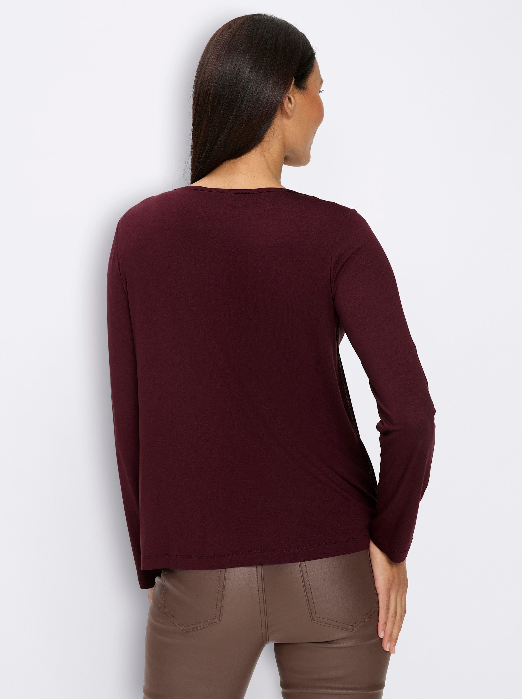 heine T-Shirt Mesh-Shirt Langarm
