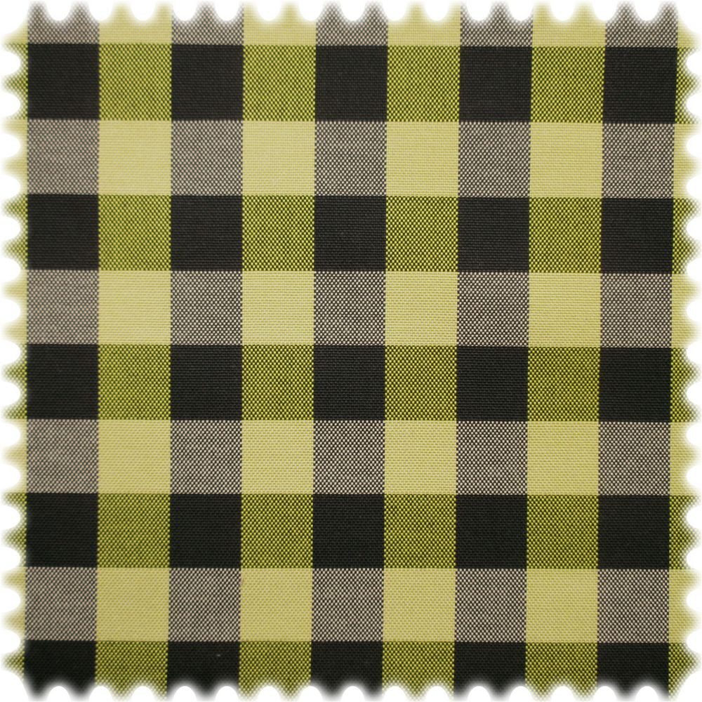Heiro Stoff AKTION Trevira CS Karo Möbelstoff Sporty Check Schwarz / Grün, Meterware - Breite:140 cm