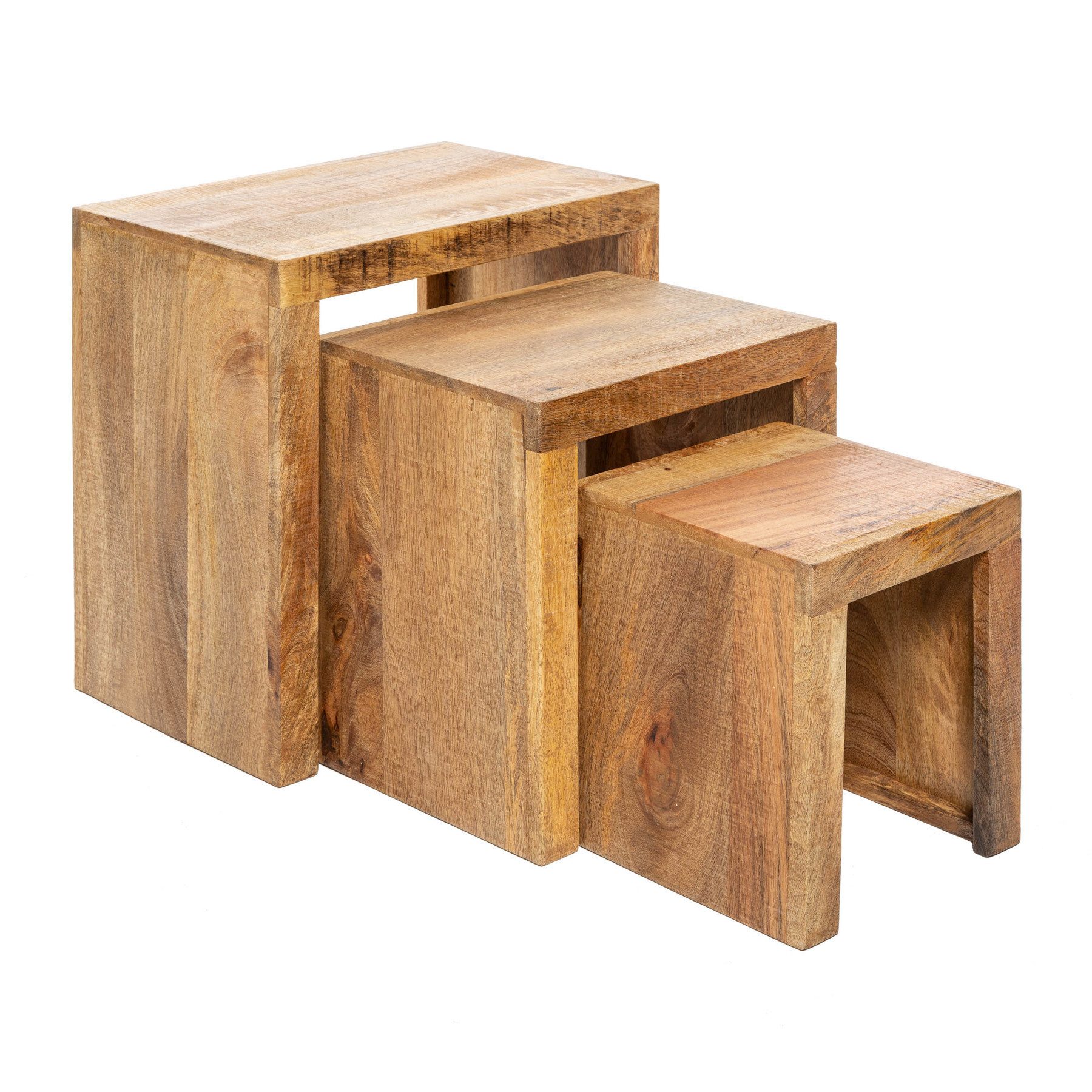 riess-ambiente Beistelltisch MAKASSAR 45cm natur (Set, 3-St), Massivholz · günstig online kaufen