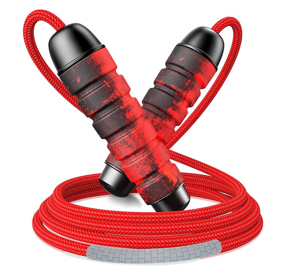 TUWENA Springseil 3m Springseil, Rutschfestes Trainingsseile mit 360°-Kugellager, Verstellbar Memory Foam-Griffe für Fitness & Ausdauer & Seilspringen