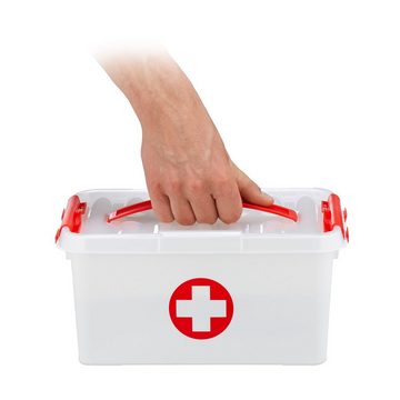 relaxdays Aufbewahrungsbox Medizinbox Kunststoff
