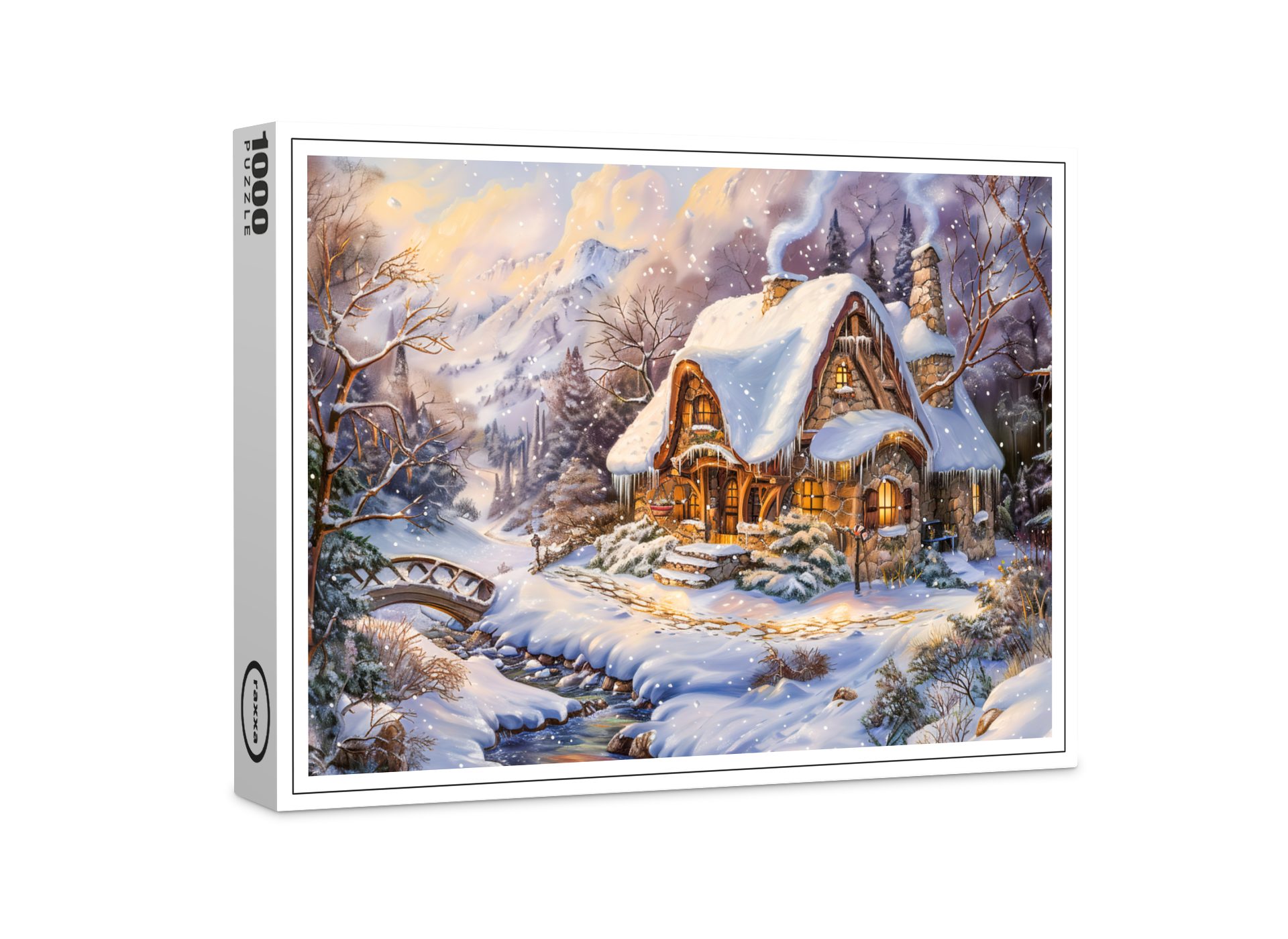 raxxa Puzzle "Snowy Mountain Cottage by Stream", FSC®, 1000 Puzzleteile günstig online kaufen