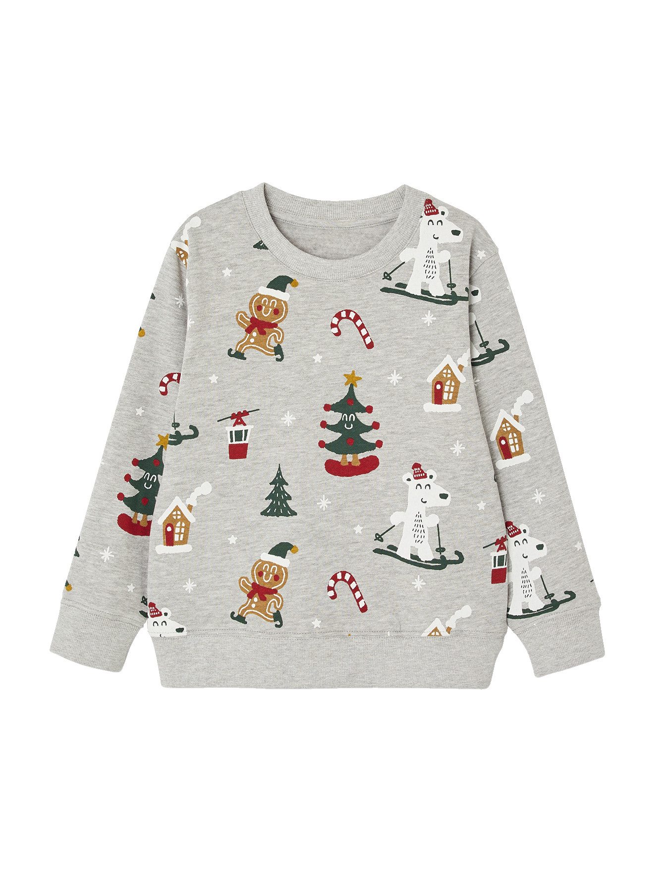 vertbaudet Fleecepullover Jungen Weihnachts-Sweatshirt mit lustigem Print