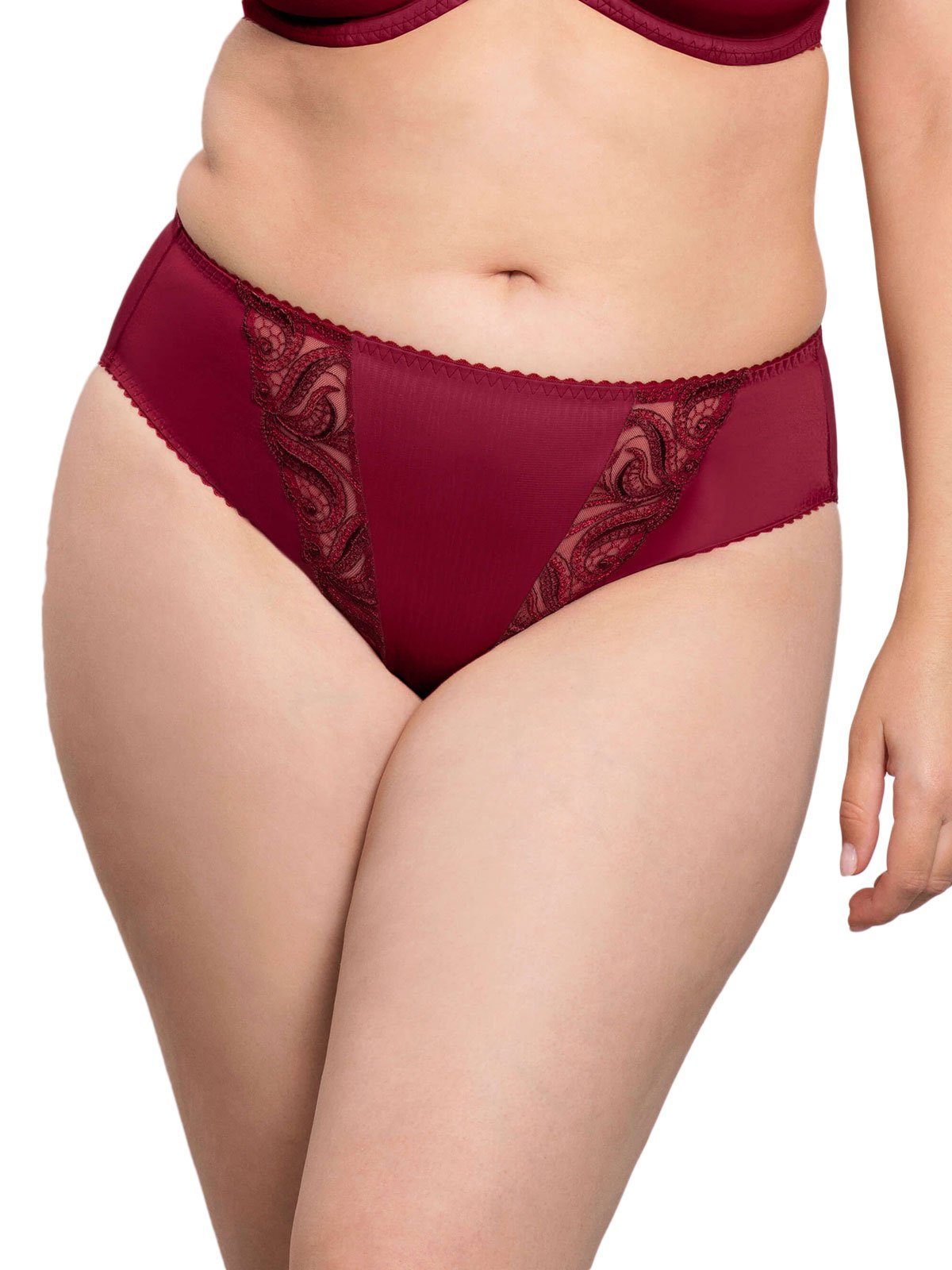 Ulla Dessous Taillenslip Damen Slip Carmen (Stück, 1-St) Zwickel bordeaux