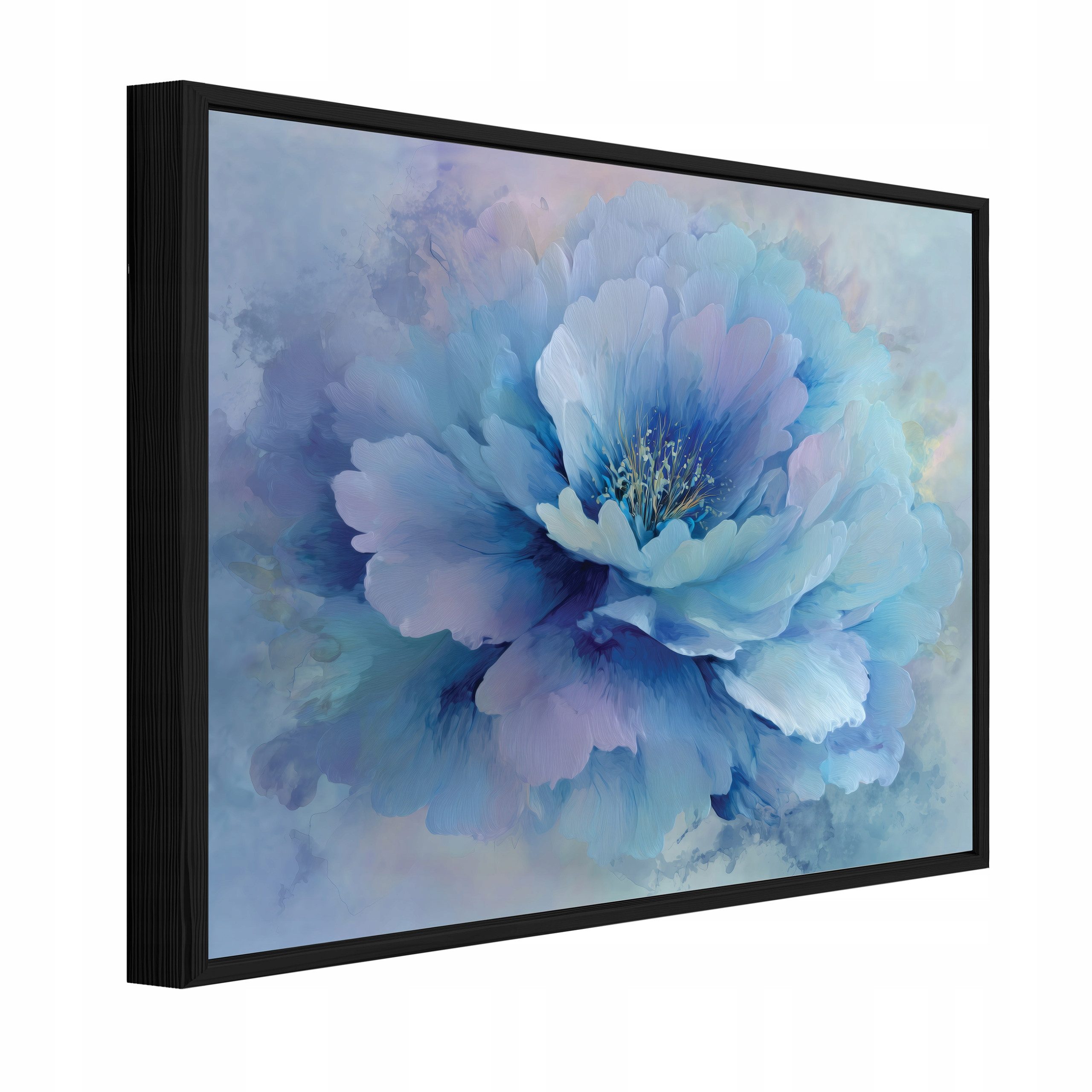 Wallarena Leinwandbild Blumen Abstrakt - Blau - Schlafzimmer, Blumen, 40x30x2cm