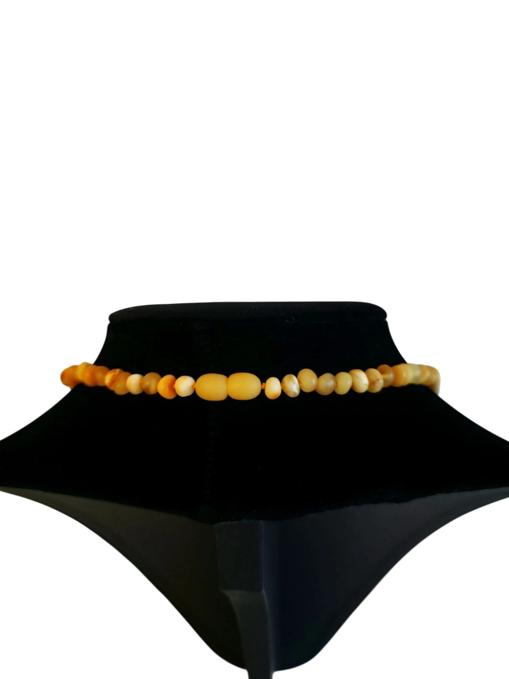 ROSWELL Collier Bernsteinkette Baltischer Naturbernstein Damen Honig Cognac (1-tlg), Handgefertigtes Collier, echter baltischer Naturbernstein Butterscotch