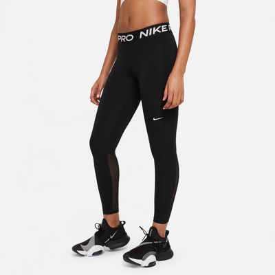 Nike Trainingstights PRO WOMEN'S MID-RISE MESH-PANELED LEGGINGS