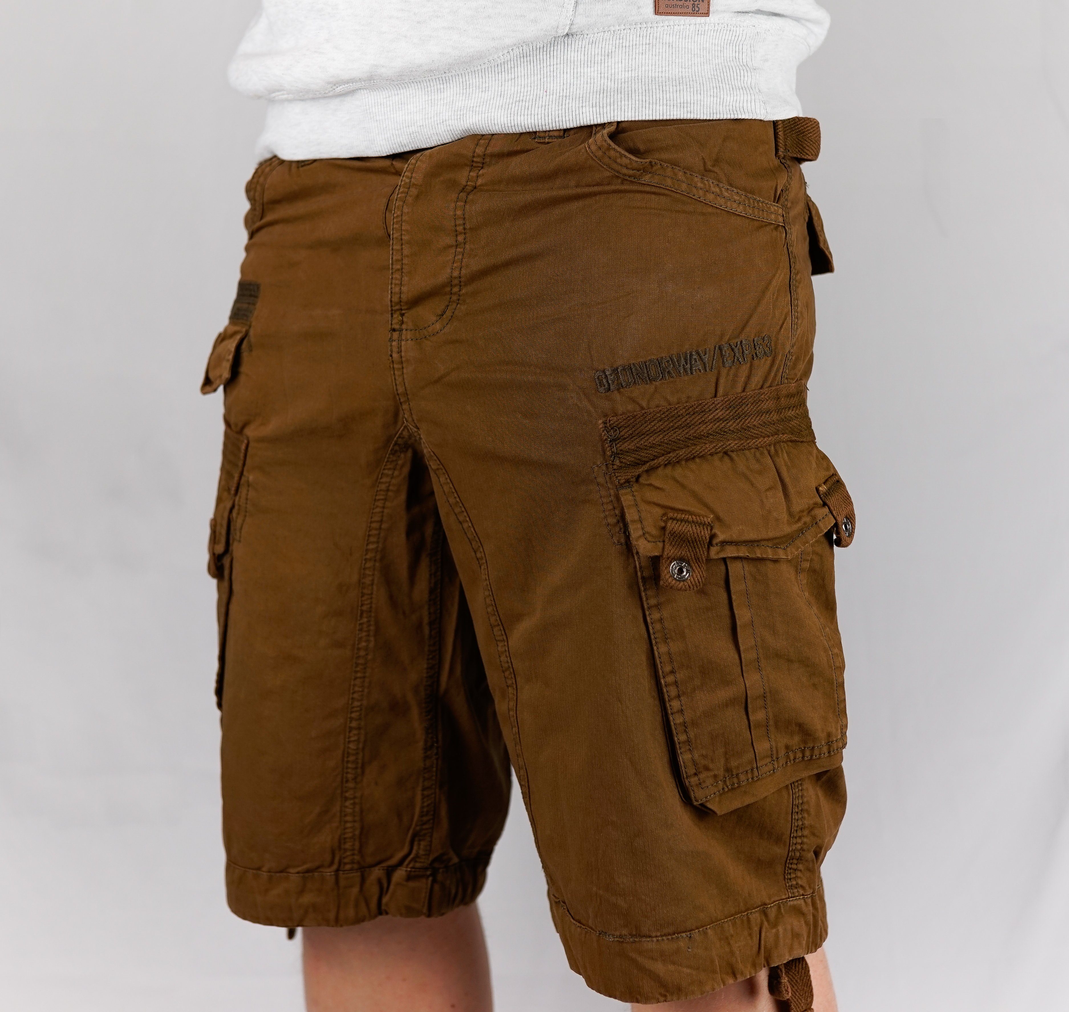 Geographical Norway Cargoshorts kurze Hose aus Baumwolle, Sommer-Bermuda (Packung, 1-tlg) Herrenshorts mit Gürtel Größe S bis 5XL