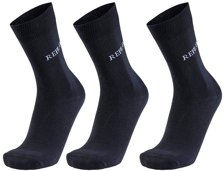 Replay Socken mit Logoschriftzug 3x schwarz