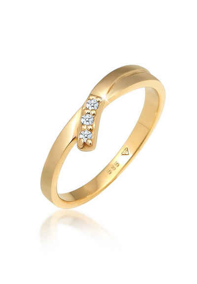 Elli DIAMONDS Verlobungsring »Verlobungsring Diamant (0.04 ct) 585 Gelbgold«