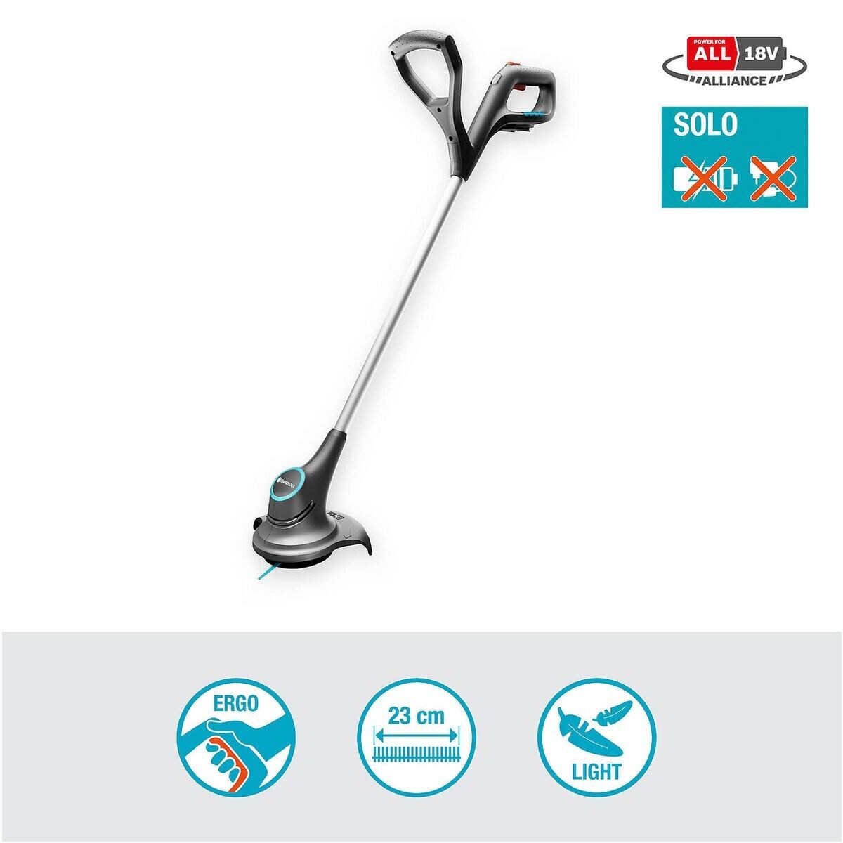 GARDENA Akku-Rasentrimmer Small-Cut 23/18V P4A Solo, Schnittbreite 23 cm, (ohne Akku / Ladegerät)