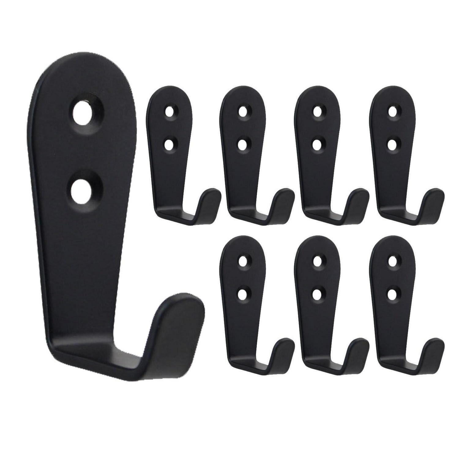 LuxusKollektion Wandhaken Kleiderhaken Wand Schwarz 8 Stück Einzeln Edelstahl Klein, (8-St)