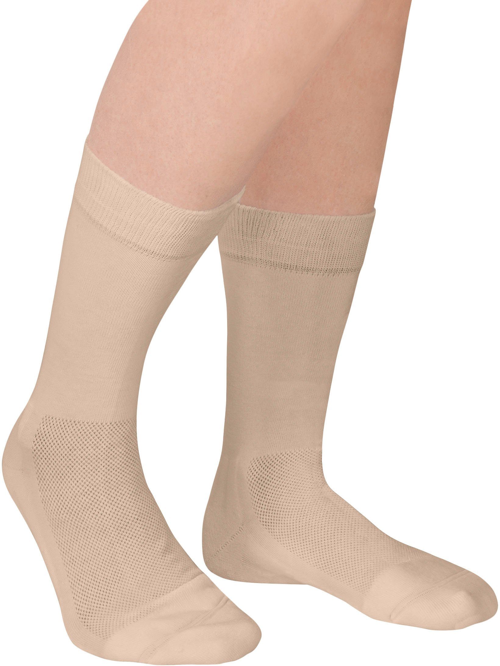 Fußgut Diabetikersocken Venenfeund Sensitiv Socken (2-Paar) beige | Diabetikerstrümpfe