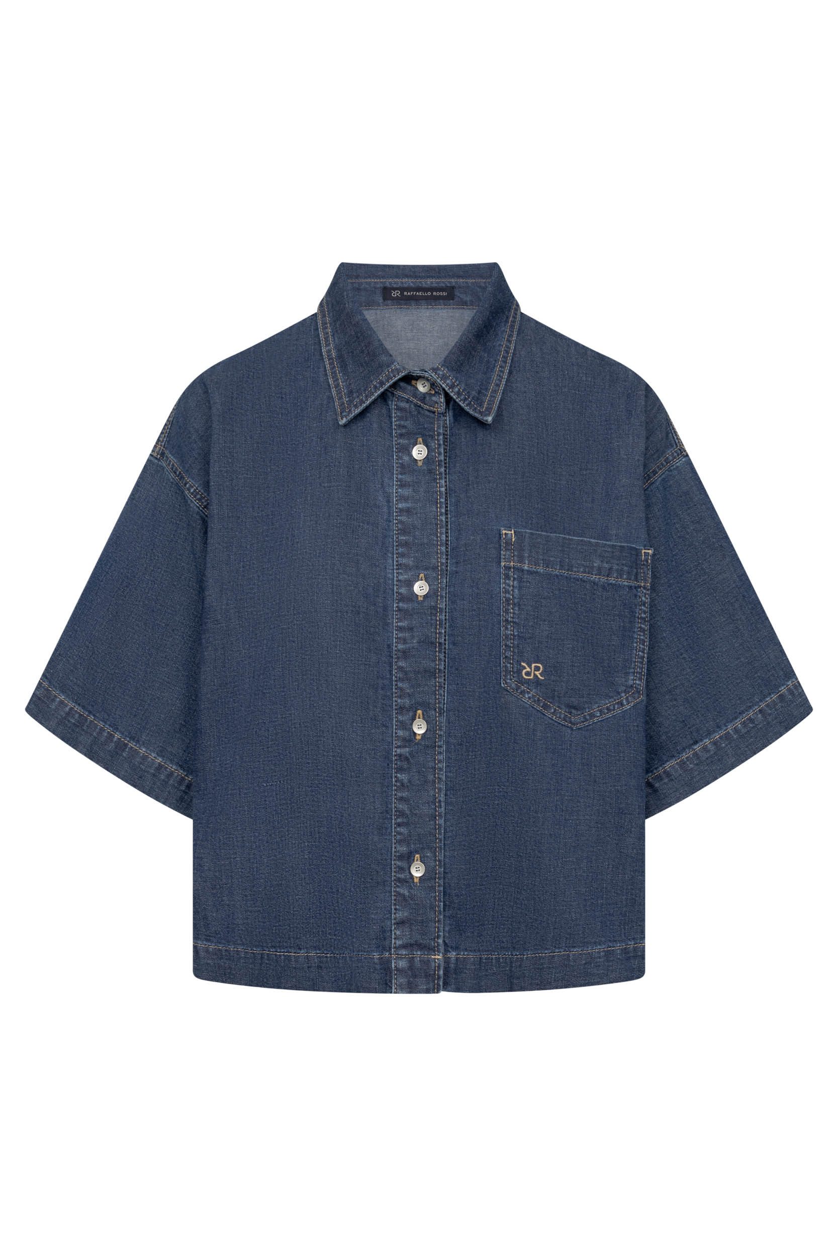Raffaello Rossi Hemdbluse Raffaello Rossi Hemdbluse Denim 1/2 Arm (1-tlg)