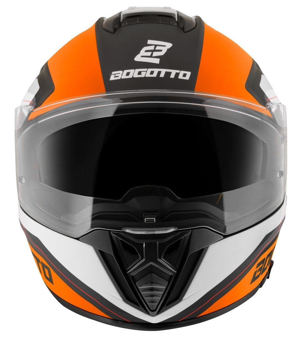 Bogotto Motorradhelm FF122 BGT Helm, integriertes Sonnenvisier