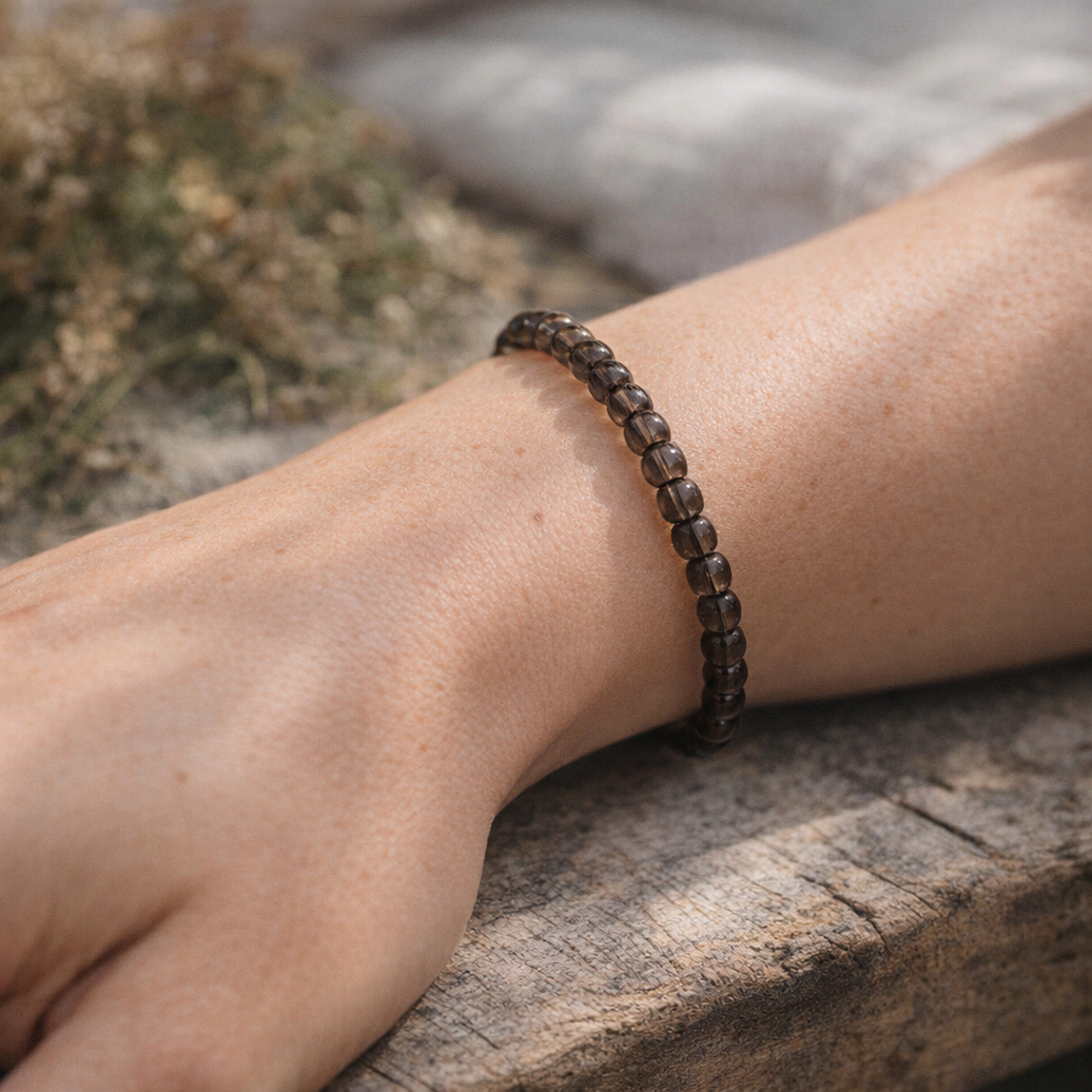 Lebensquelle Plus Armband Rauchquarz Mini-Kugelarmband, 4 mm – Bild 2 von 5