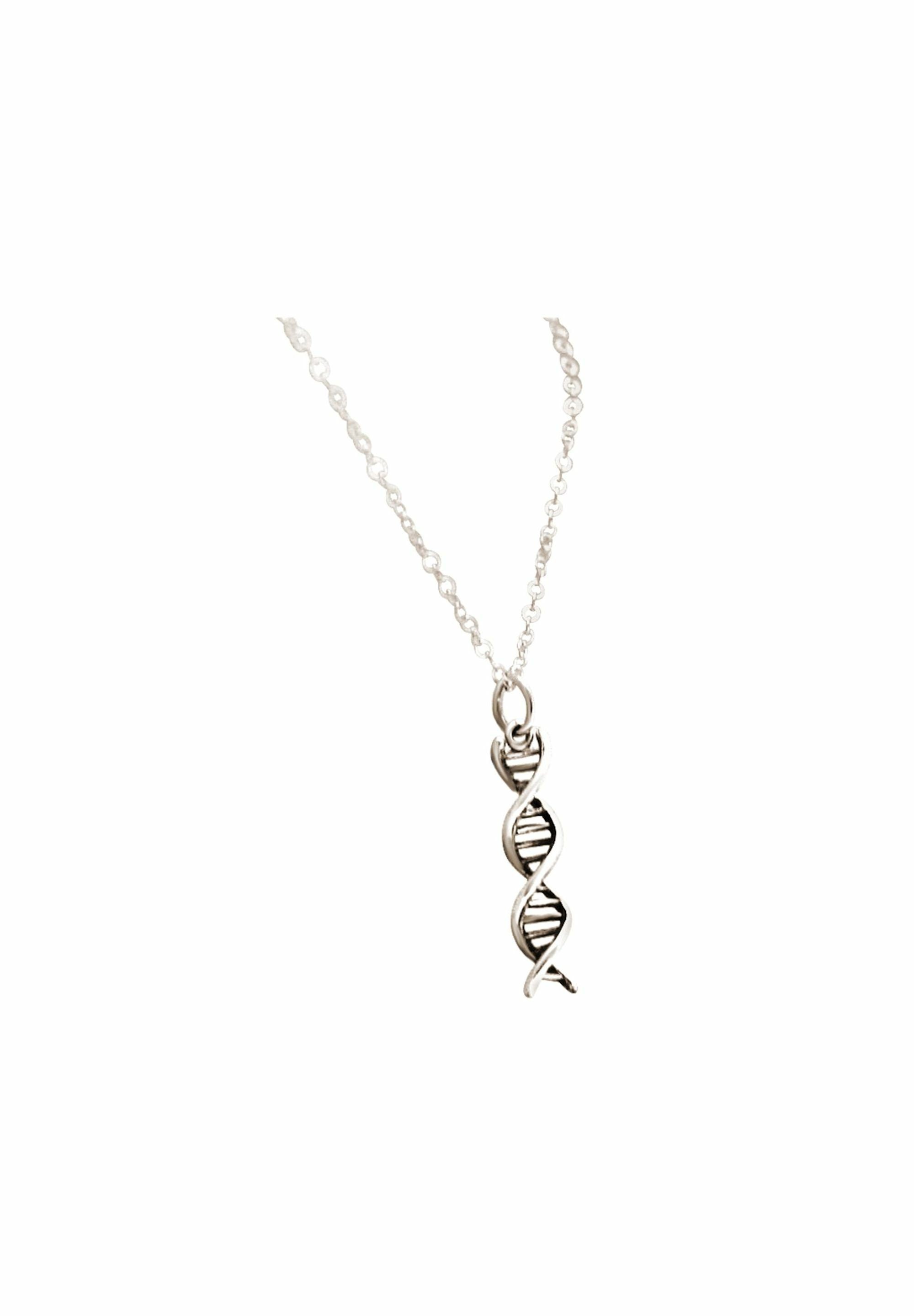 Gemshine Kette mit Doppelt Spiral silver Anhänger DNA coloured Helix Molekül