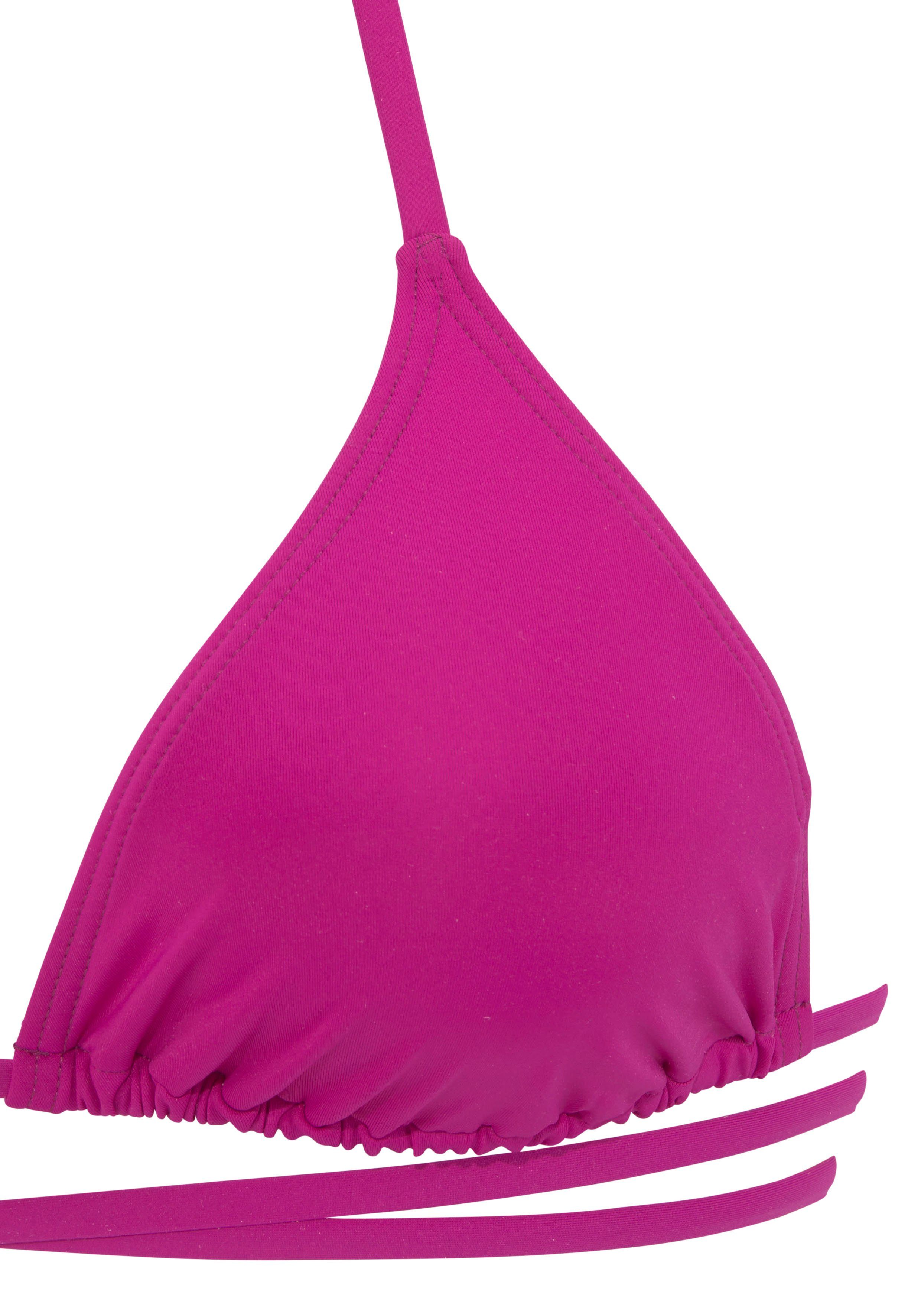 Bruno Banani Triangel-Bikini unifarben mit langem Bindeband