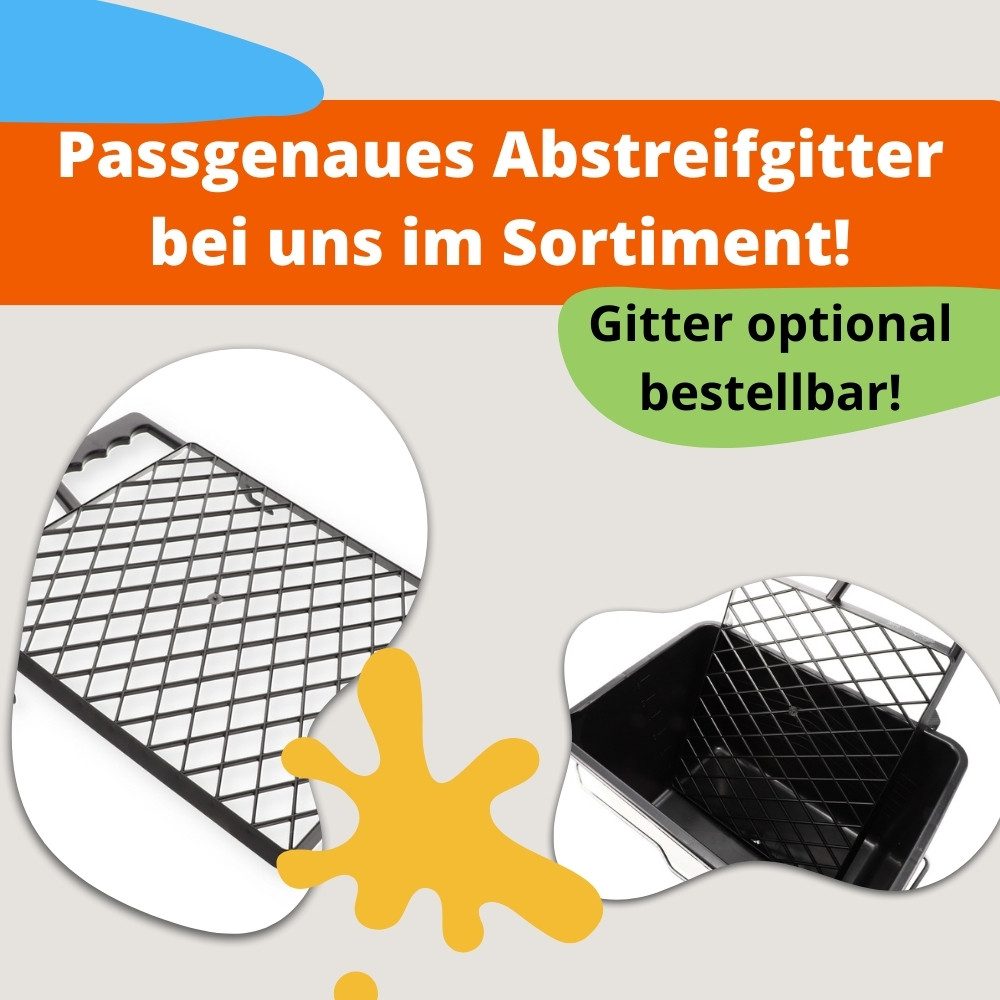 GarPet Farbwanne Farbeimer mit Ausgießer Skala Eckig Kunststoff Eimer Kübel 6 Liter