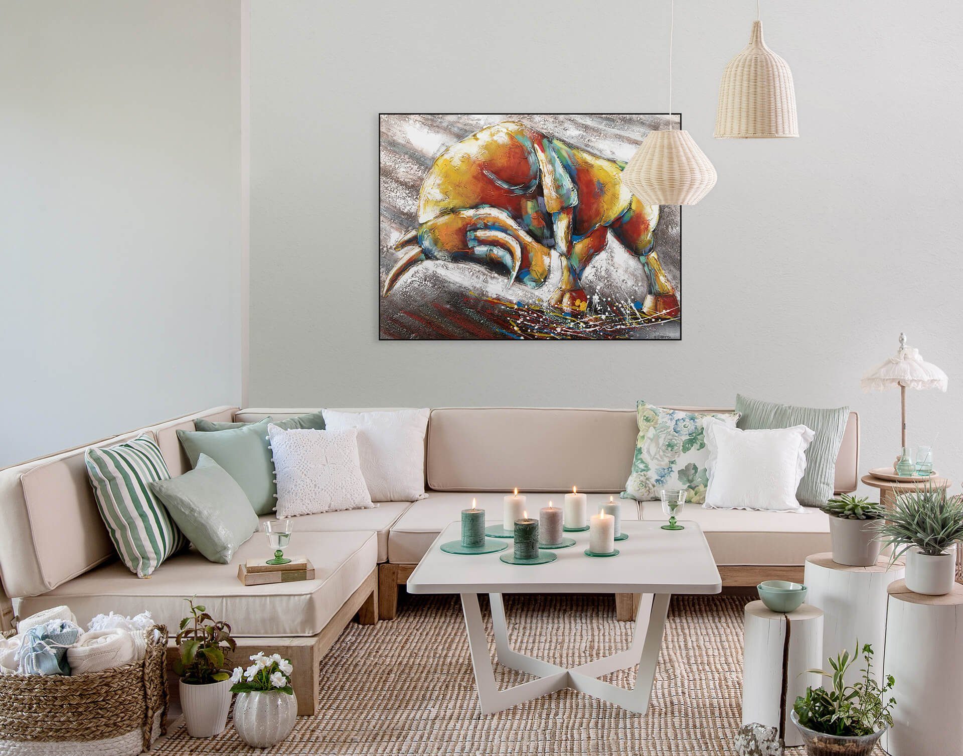 KUNSTLOFT Gemälde Innere Stärke 100x75 cm, Leinwandbild 100% HANDGEMALT Wandbild Wohnzimmer