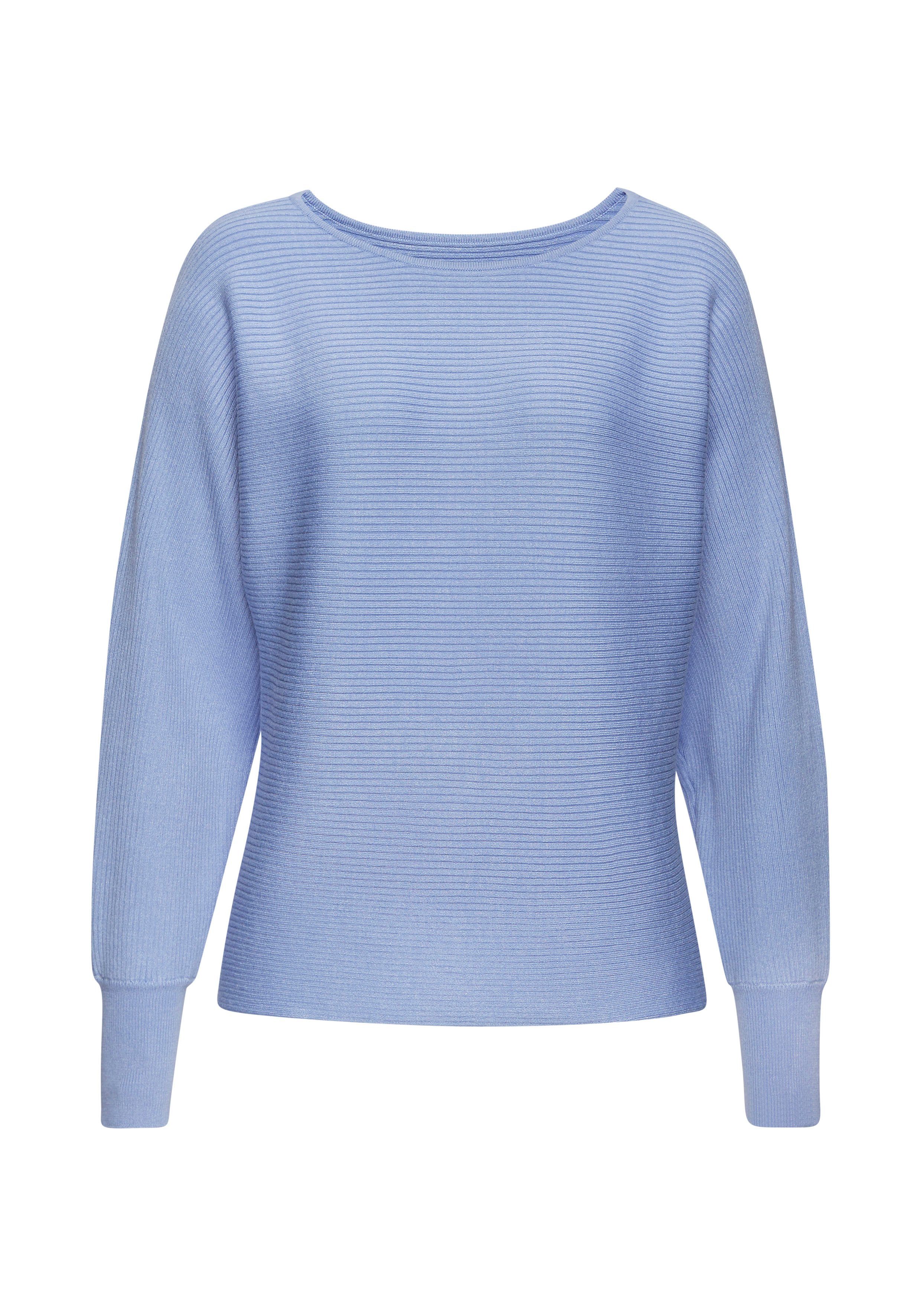 Vivance Strickpullover mit U-Boot-Ausschnitt, Fledermausärmel, Streifenoptik, Oversize. € 49,99