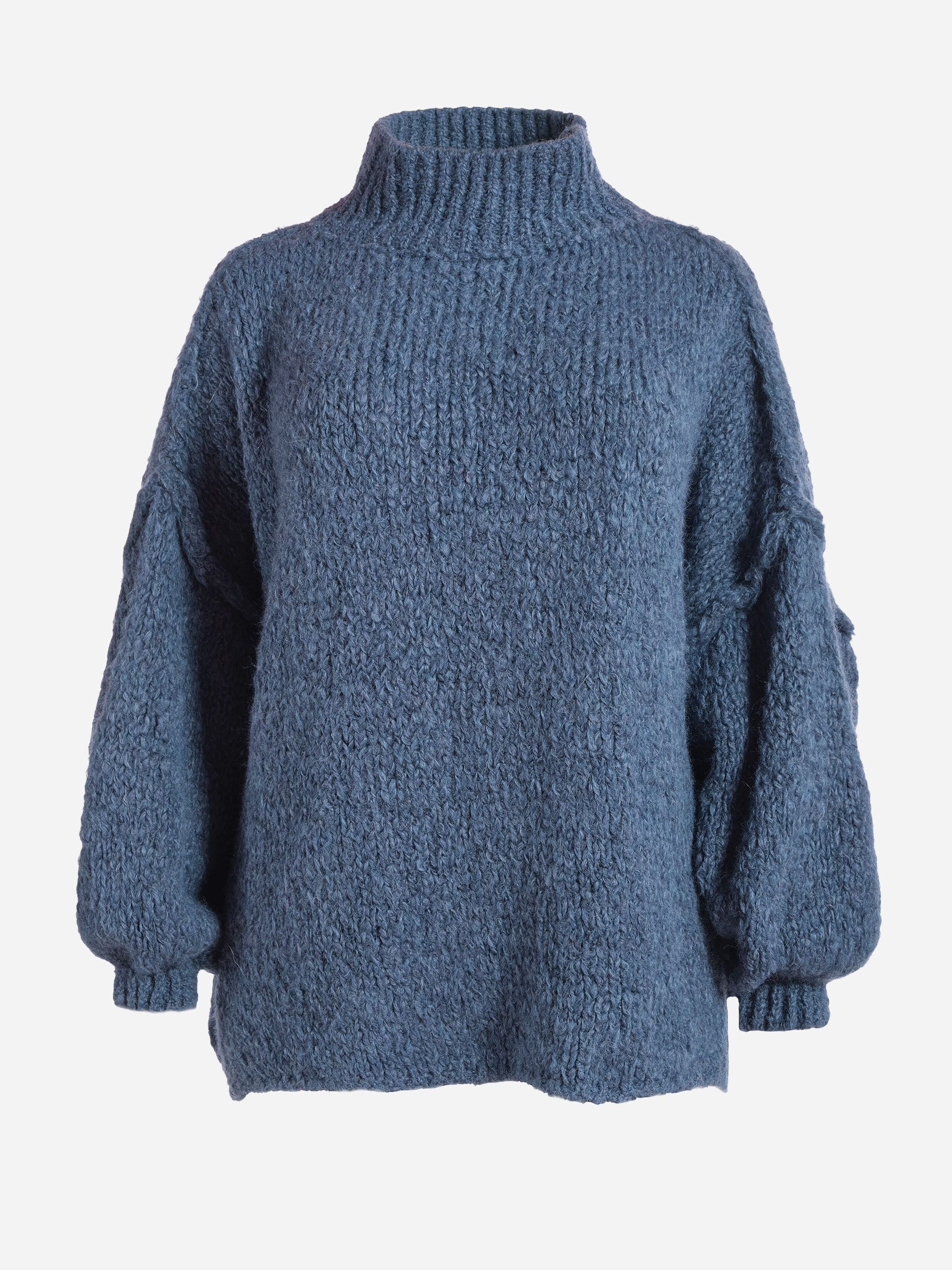 PEKIVESSA Strickpullover Ultra-Oversized Grobstrick-Pullover mit Ziernähten günstig online kaufen