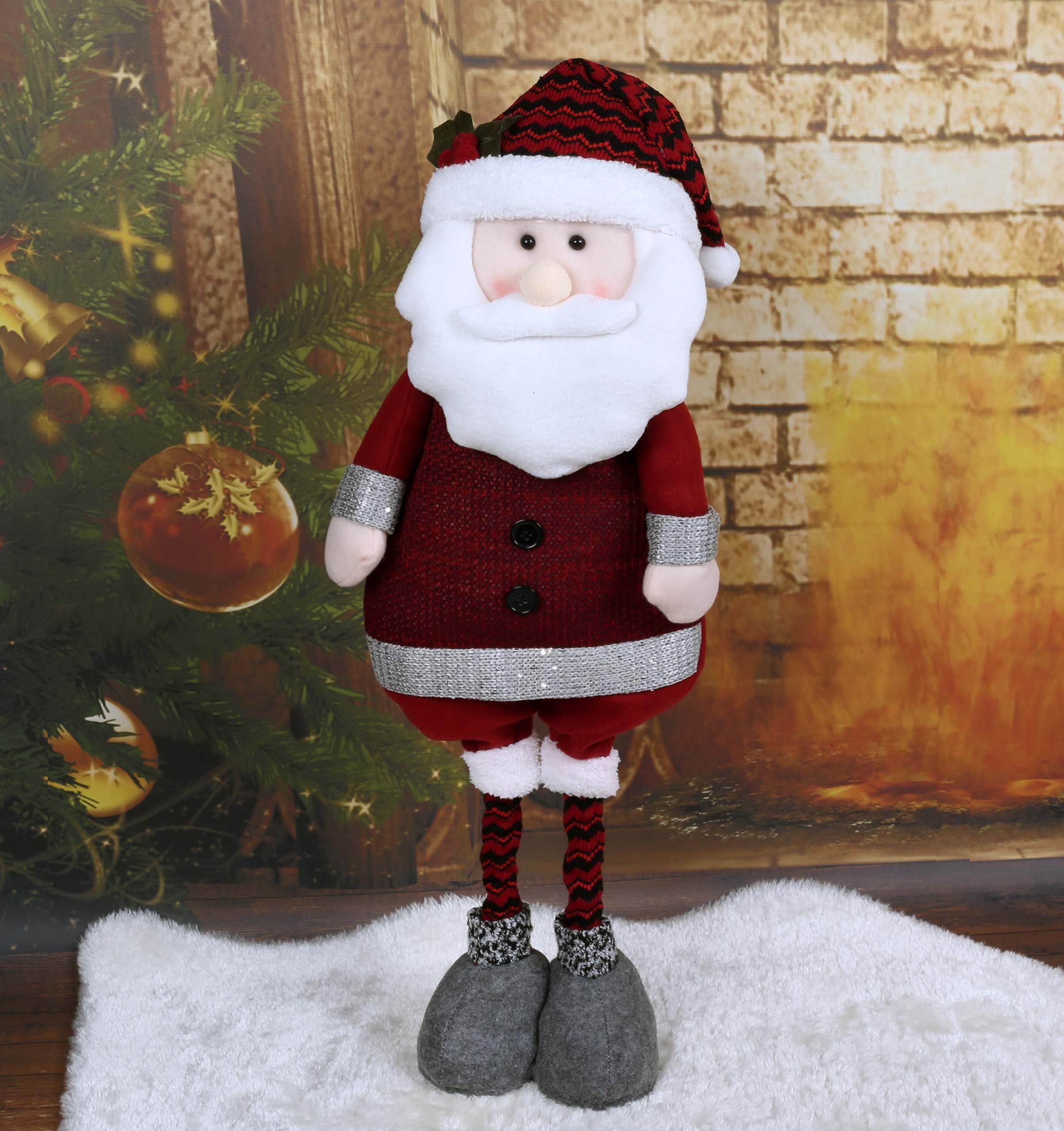 Roter mit Beinen Weihnachtsmann 45/82 verstellbaren Sarcia.eu cm Weihnachtsfigur