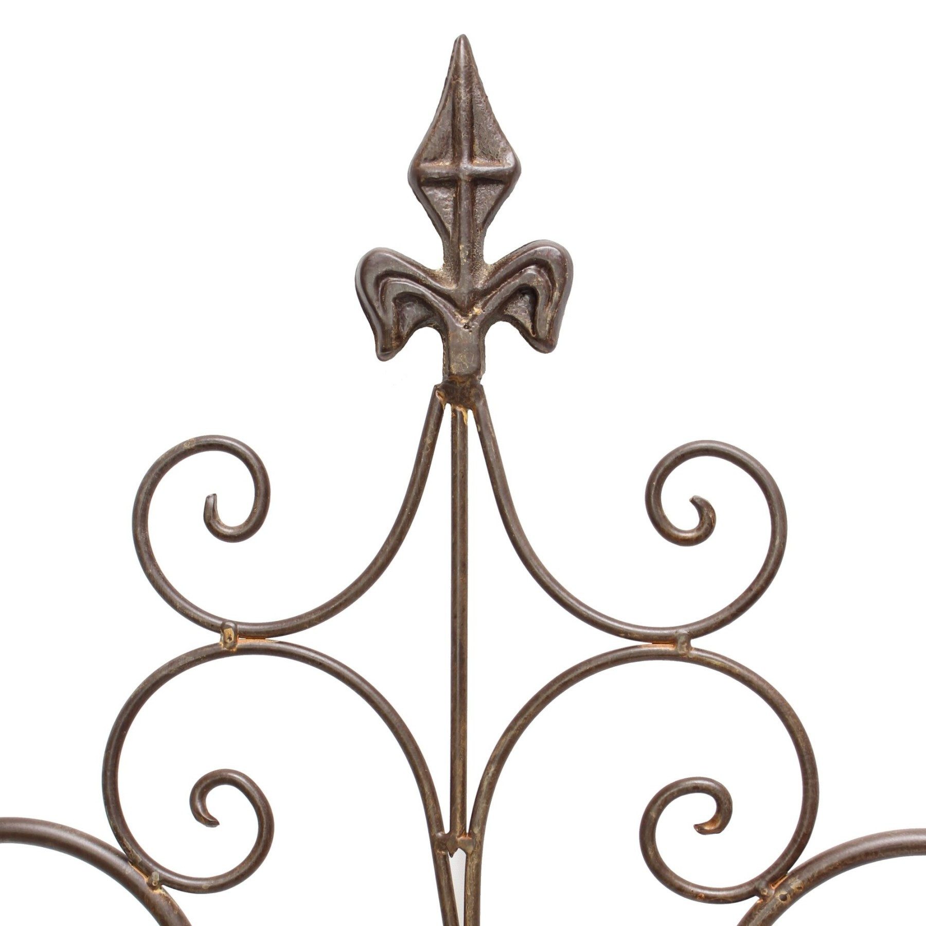 Dekoleidenschaft Rankgitter "Schwertlilie" in Rost Optik, Metall Rankhilfe 117 cm hoch, Ranksäule, Rankgerüst, Gartenstecker, Dekostecker, Kletterhilfe, Pflanzengitter