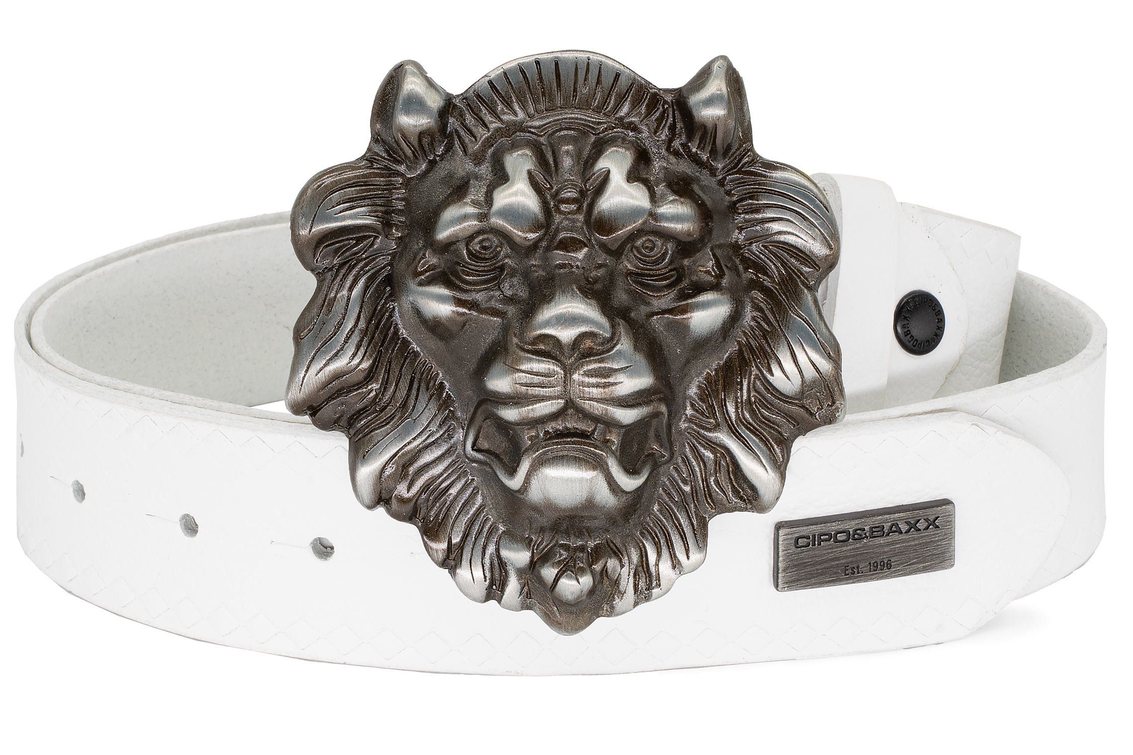 Cipo & Baxx Ledergürtel Herren Gürtel BA-CG196 (1-St) Metall Patch und Schn günstig online kaufen