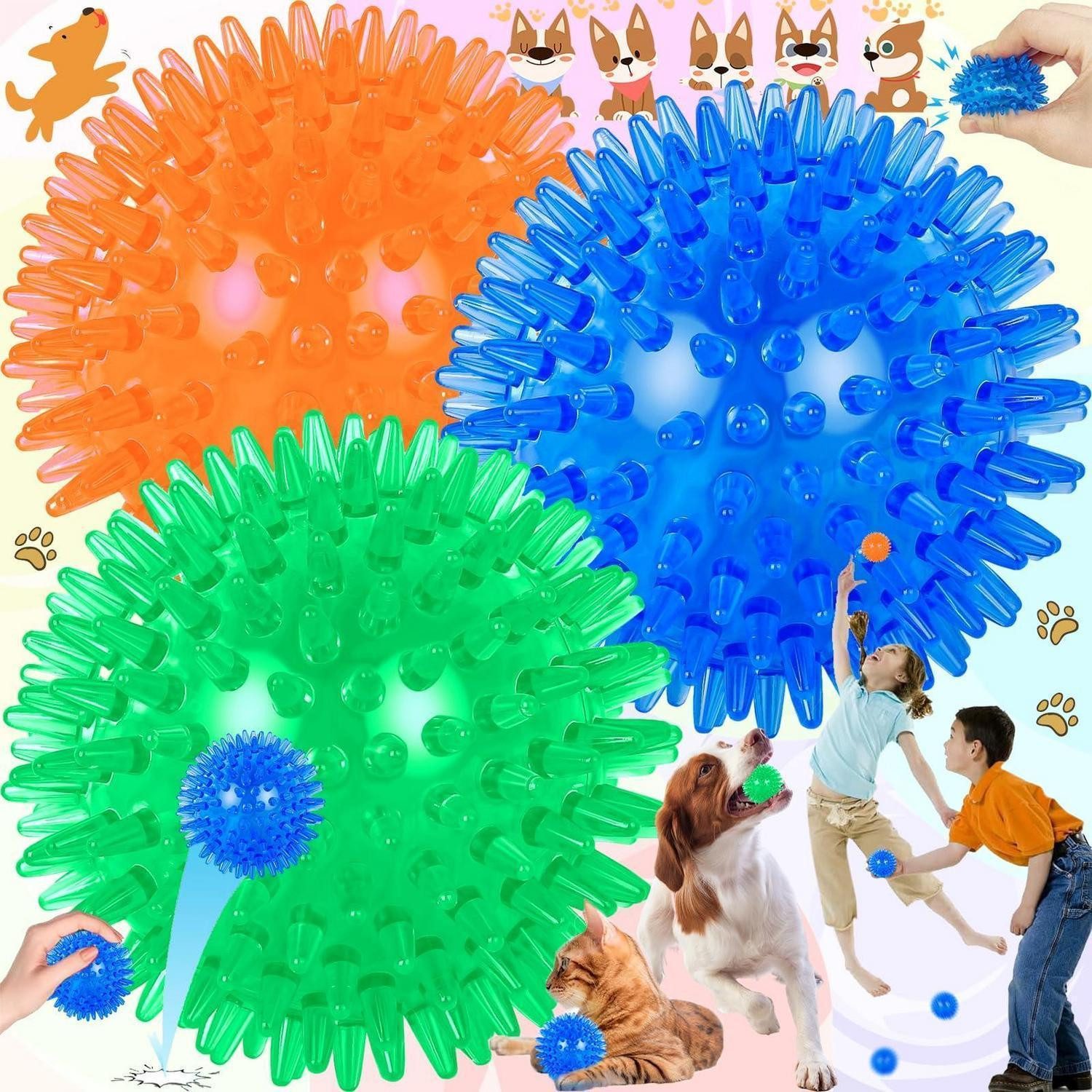 LuxusKollektion Tierquietschie Hundespielzeug Quietscheball 3er Set, Kunststoff, (3-tlg)