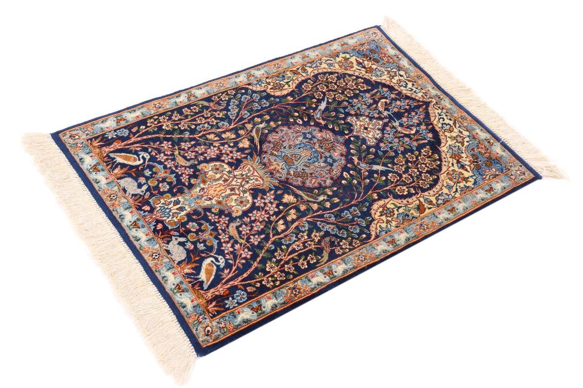 Handgeknüpfter mm Seidenkette Orientteppich, rechteckig, 66x94 Höhe: Orientteppich Trading, 6 Isfahan Nain