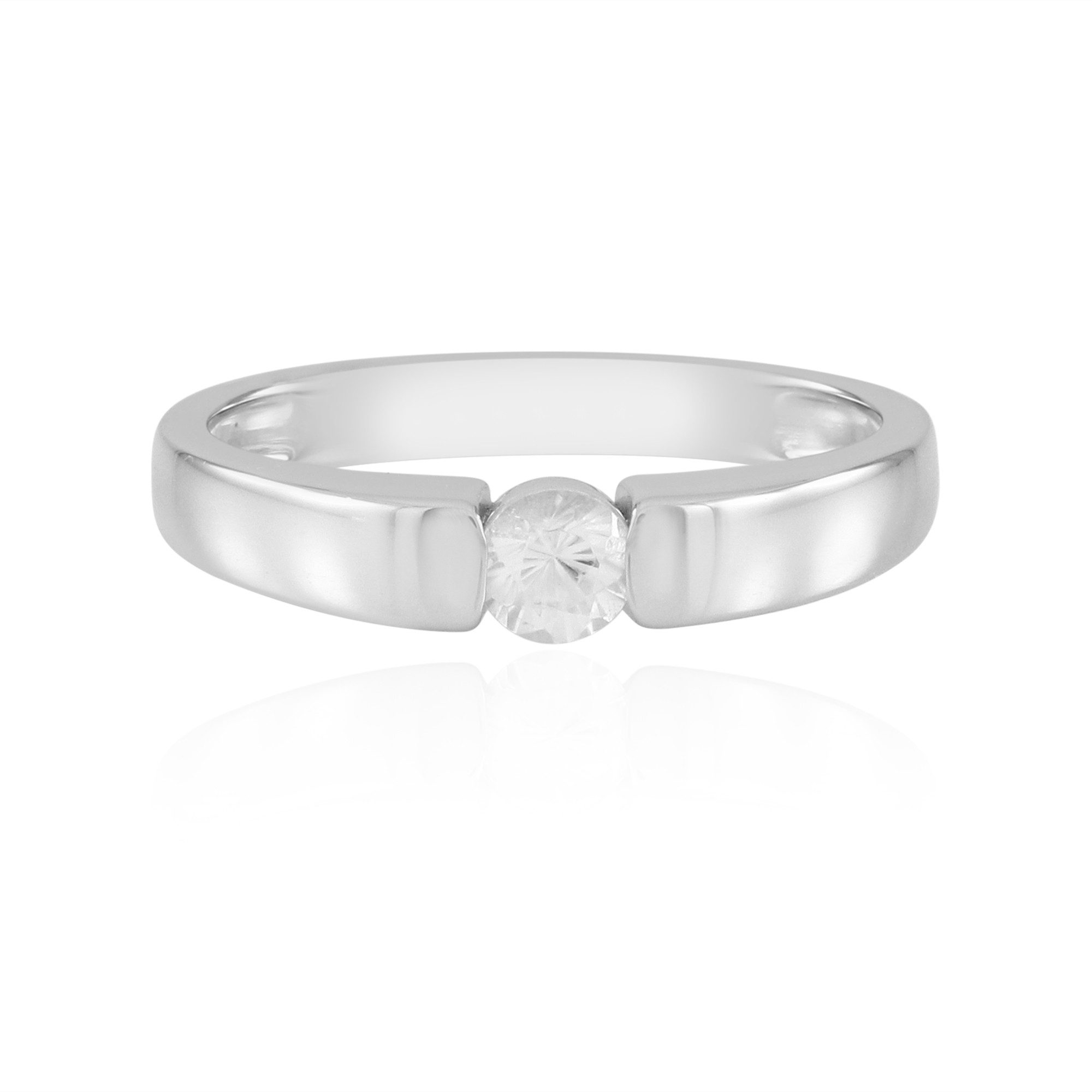 Cavill Solitärring Kambodschanischer Zirkon-Ring aus versilbertem Platin (1-tlg)