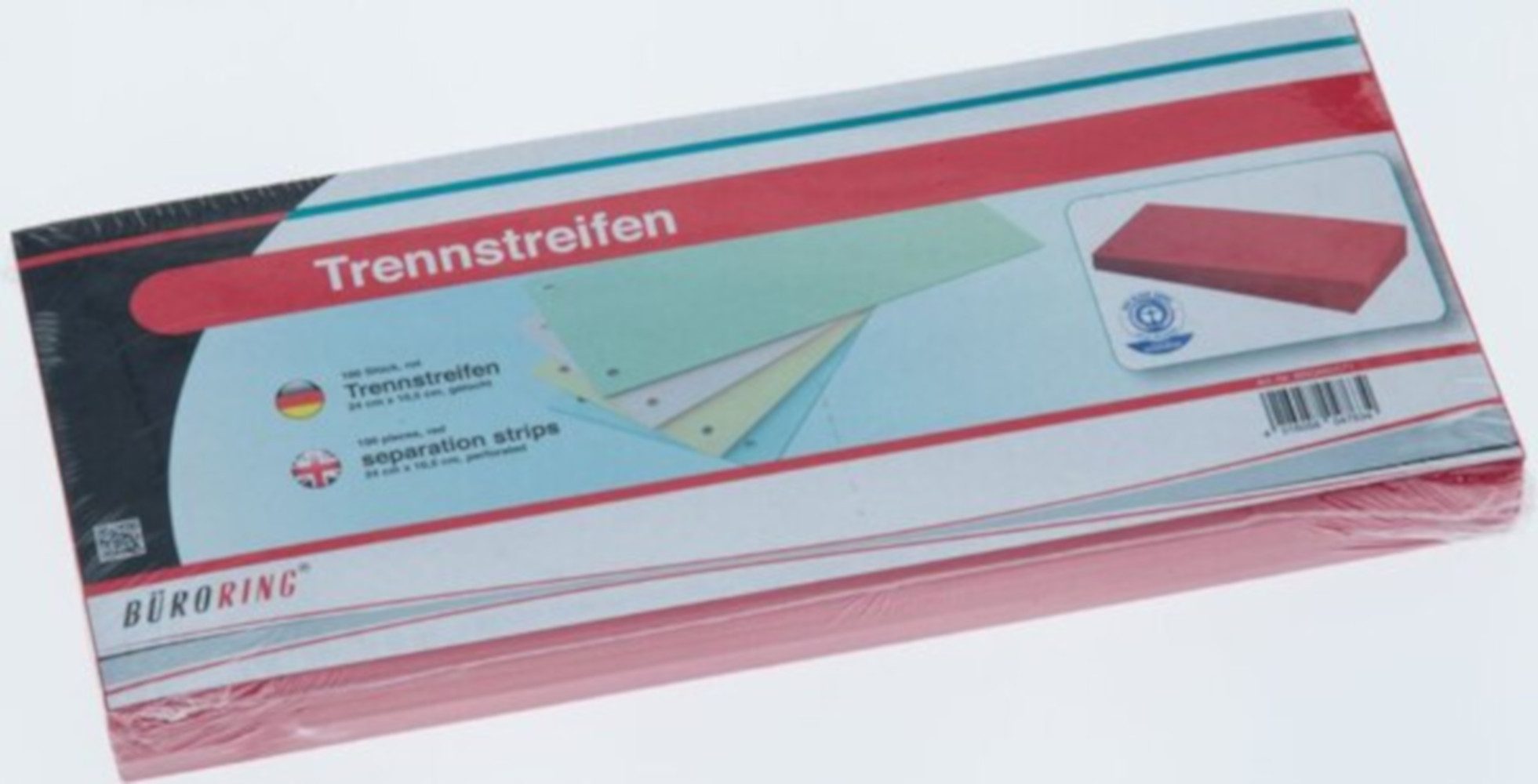 Aktenordner 100 Büroring Trennstreifen rot 190g Karton Register Trennblätter