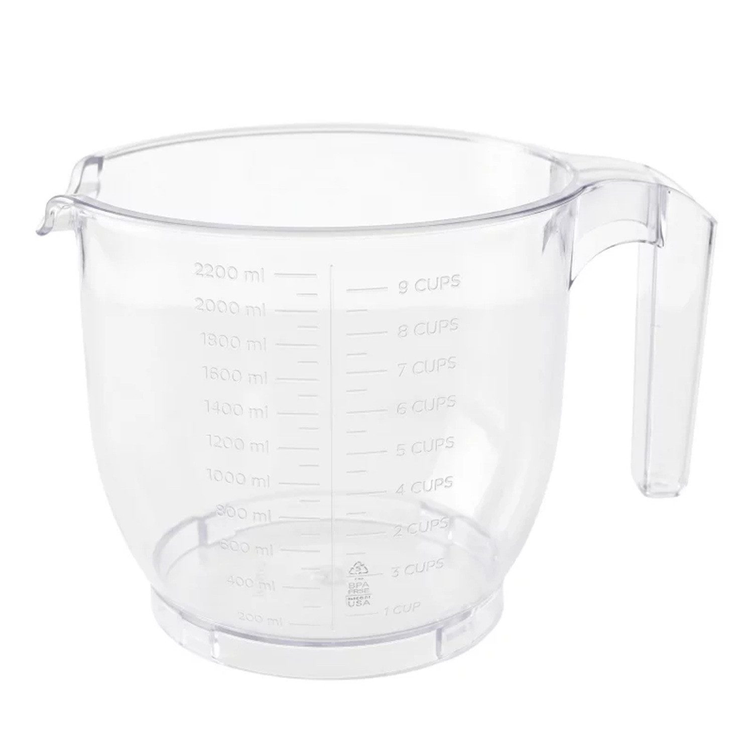 B-Home Messbecher 2-in-1 Messbecher & Rührschüssel, mit Deckel 2200 ml, für Backen und Kochen