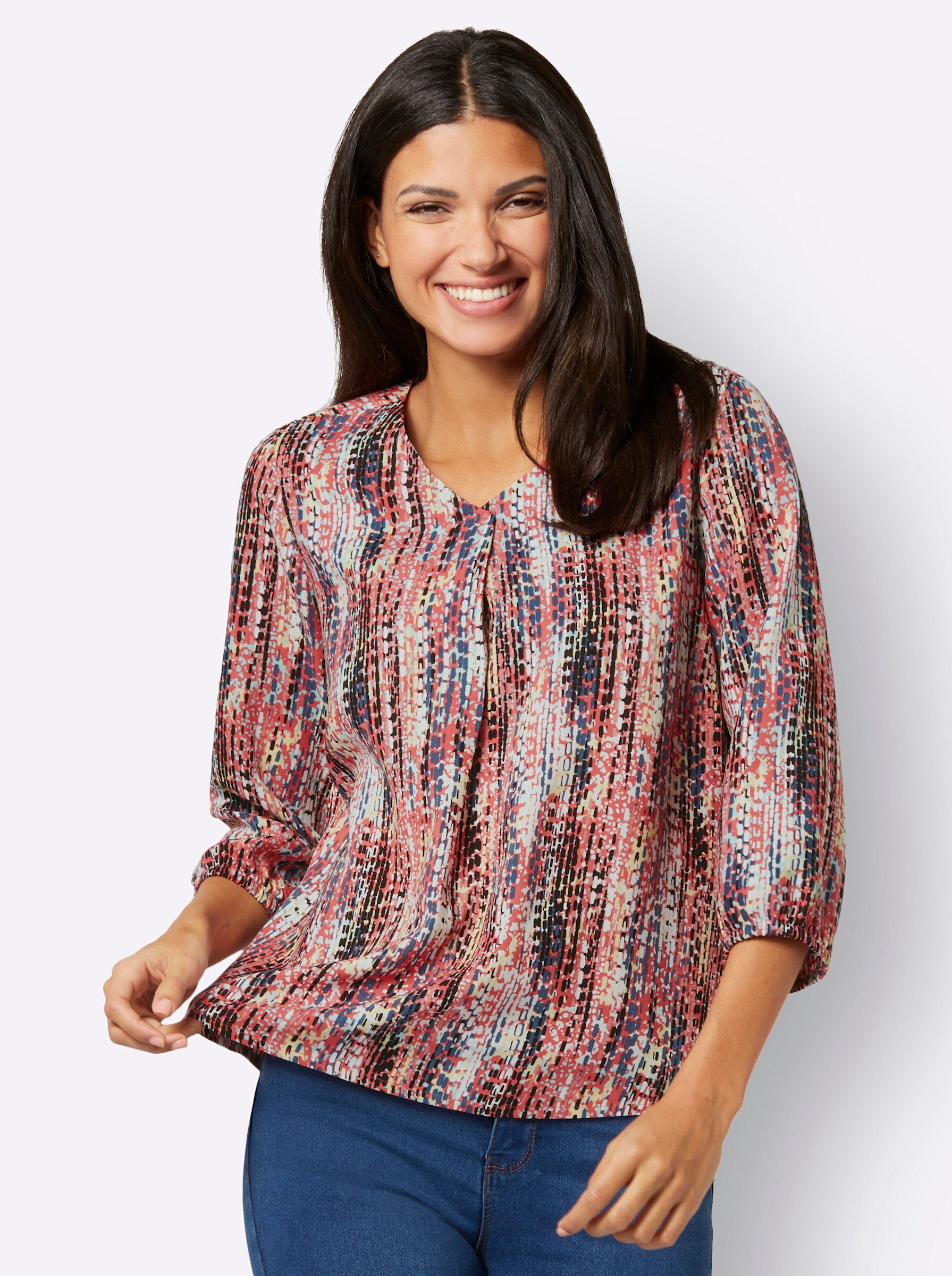 Sieh an! Klassische Bluse Druckbluse . günstig online kaufen