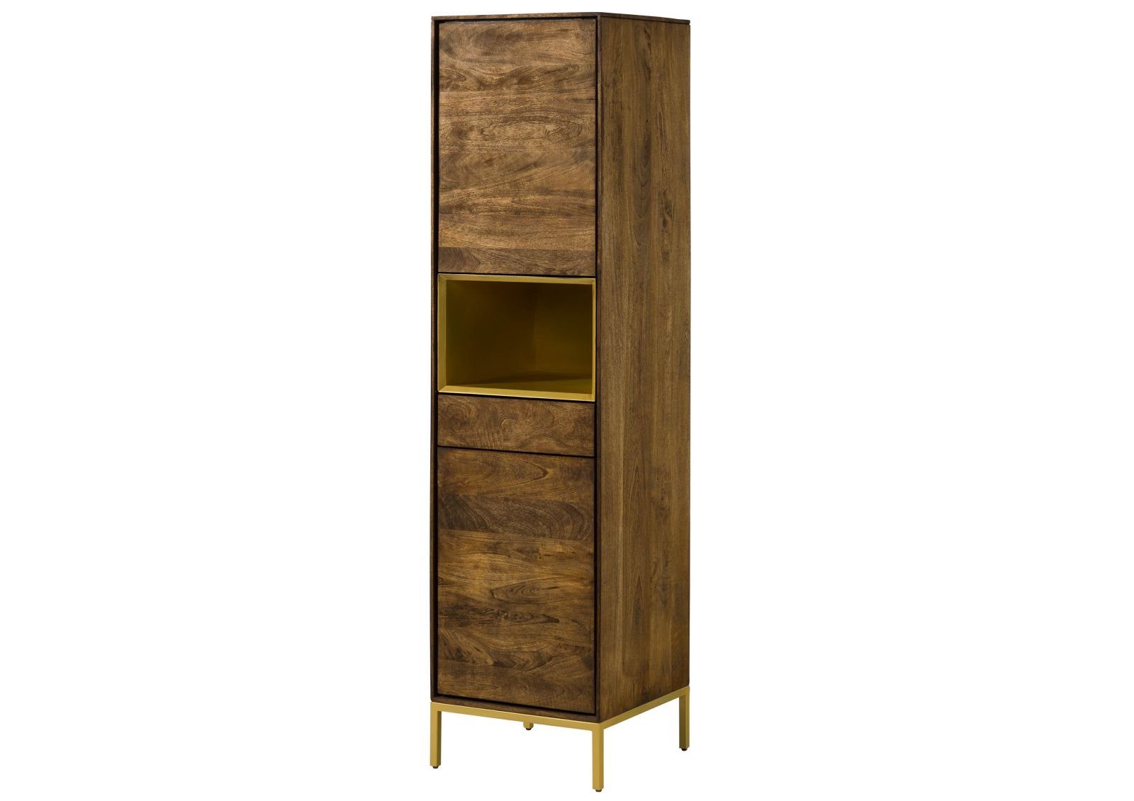 Massivmoebel24 Highboard (Massivholz), Highboard Mango 45x45x175 braun geölt CHICAGO #110