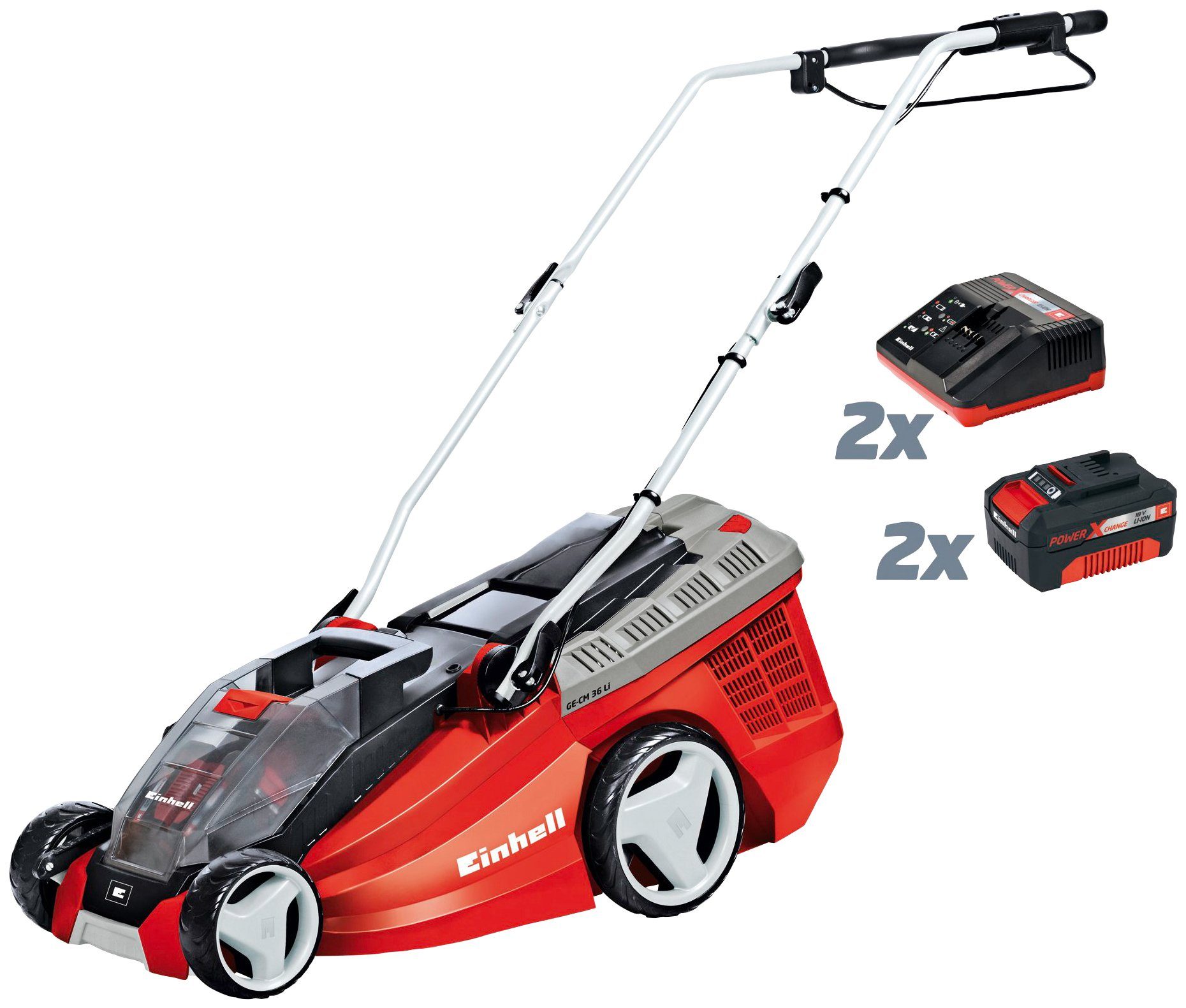 EINHELL AkkuRasenmäher »GECM 36 Li Kit«, 36 cm Schnittbreite, mit 2