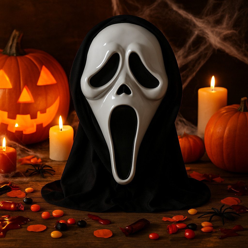 Erfurth Fun Verkleidungsmaske Scream Ghost Face Maske – Gruselige Halloween Verkleidung, (1-tlg)
