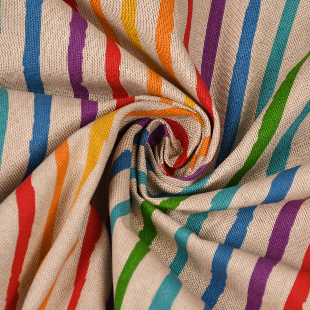 Vorhang SCHÖNER LEBEN. Vorhang Stripe in Baumwolle, St), LEBEN., Rainbow Streifen handmade, Smokband SCHÖNER made 245cm, natur vorgewaschen blickdicht, (1 bunt Germany
