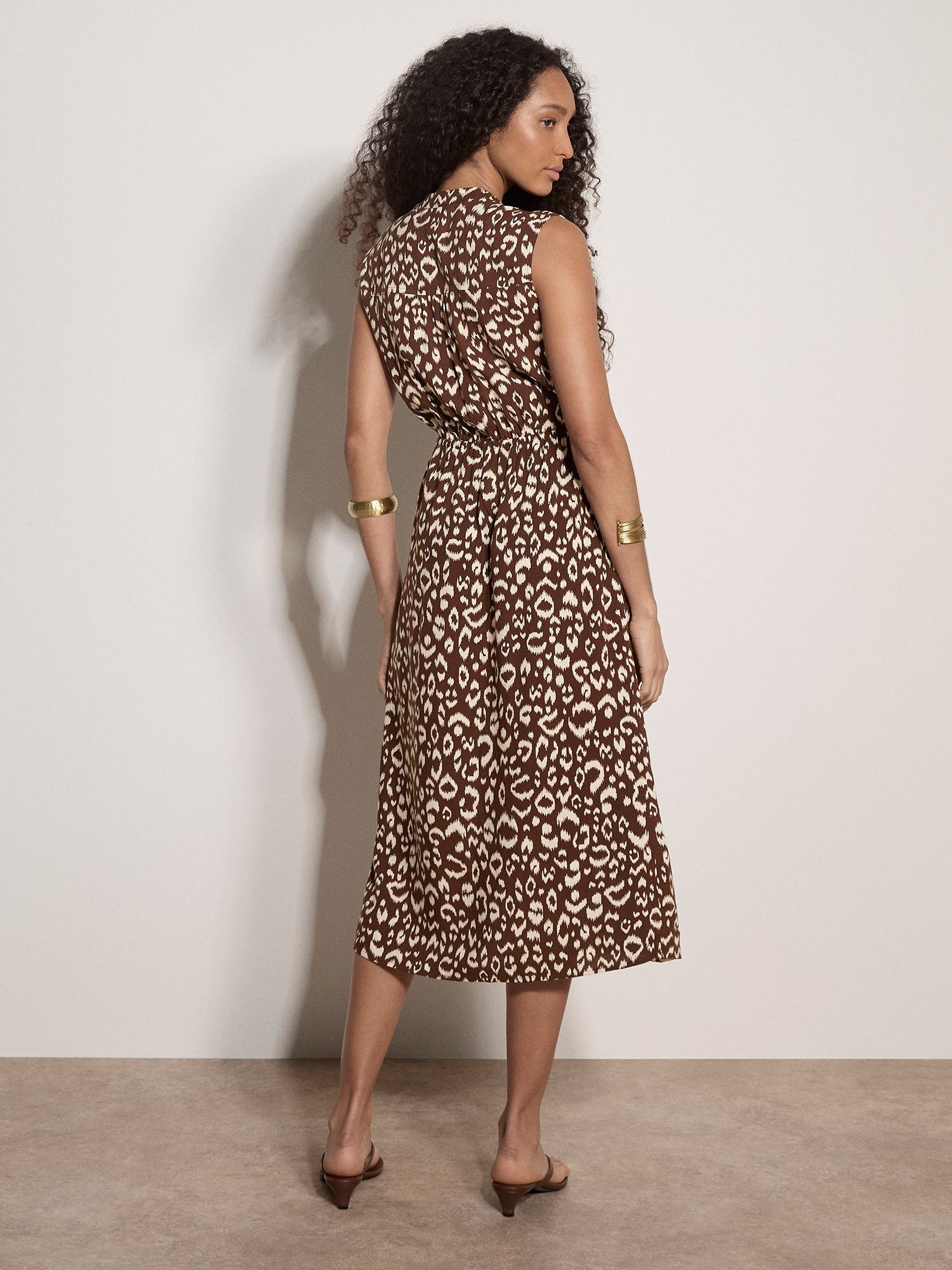 Apricot Druckkleid Midikleid (2-tlg., mit Kordel) mit Animal-Print
