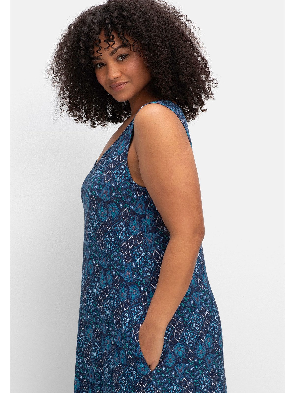 Sheego Jerseykleid Große Größen mit Ornamentprint