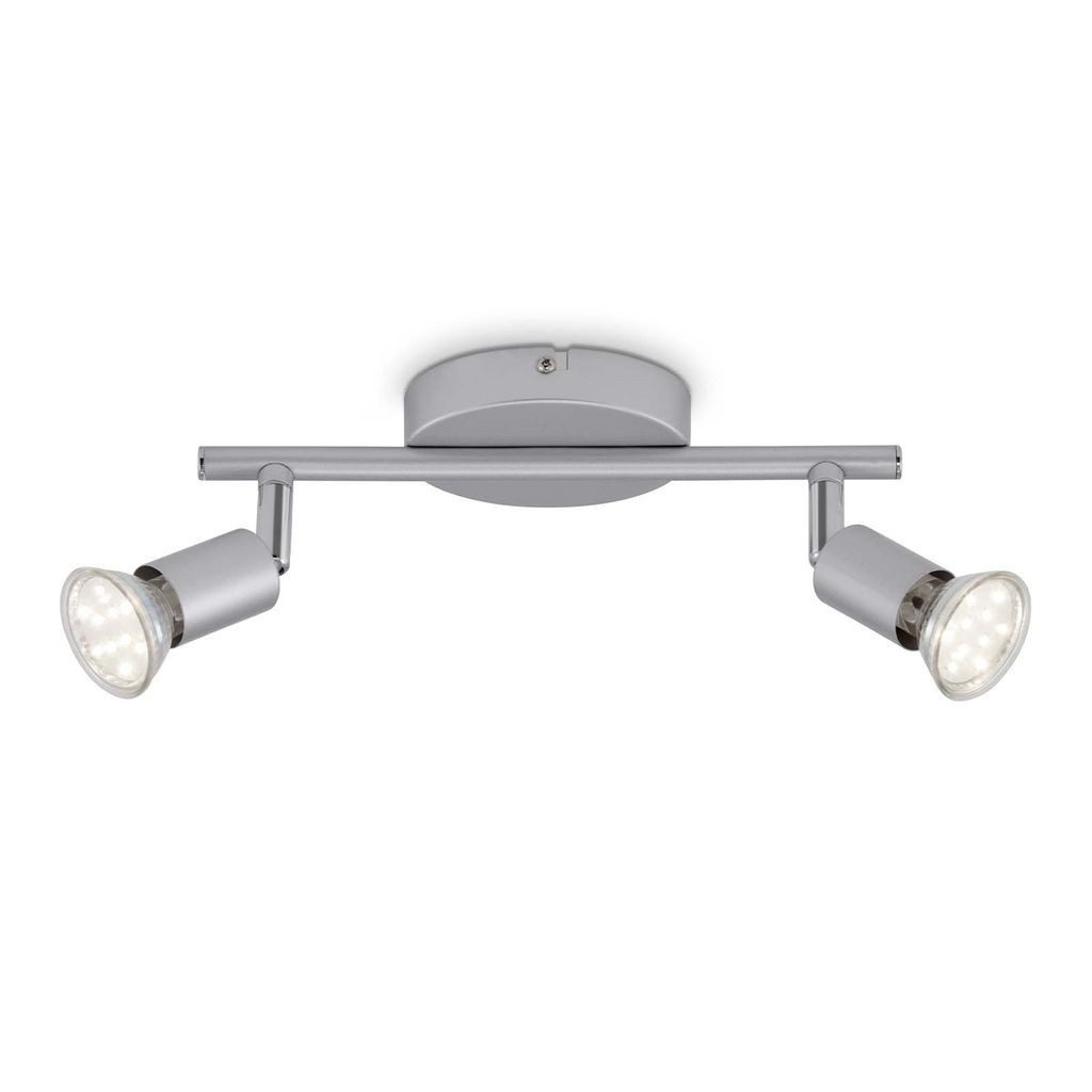 Briloner Leuchten LED Deckenleuchte 2915-024, LED wechselbar, 2700K - Extra-Warmweiß, titanfarbig, GU10, Deckenlampe