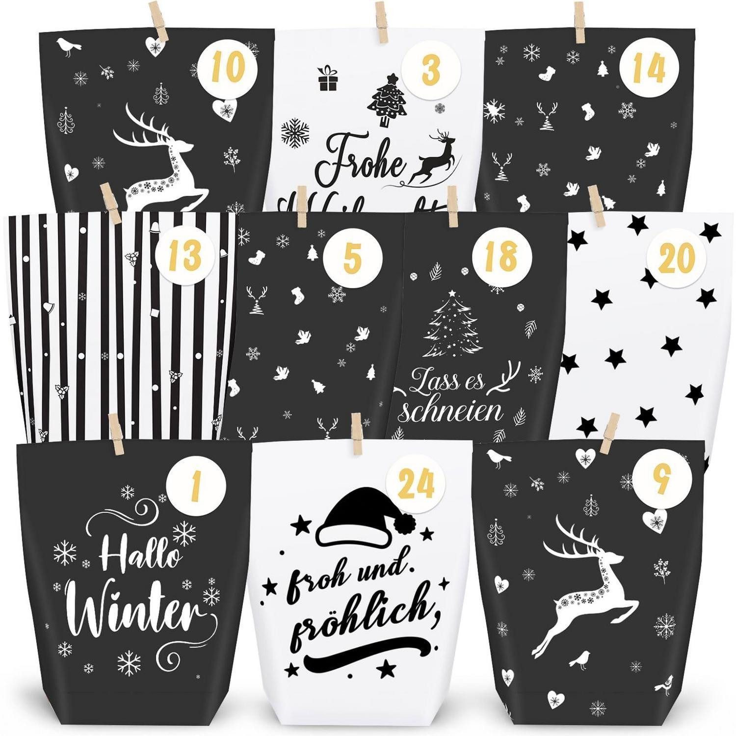 LuxusKollektion DIY-Adventskalender Adventskalender zum Befüllen DIY mit Zahlen-Aufklebern 2026
