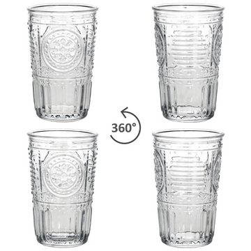 Bormioli Rocco Glas 4er Set Romantic Longdrink-Glas klar 340ml, Glas