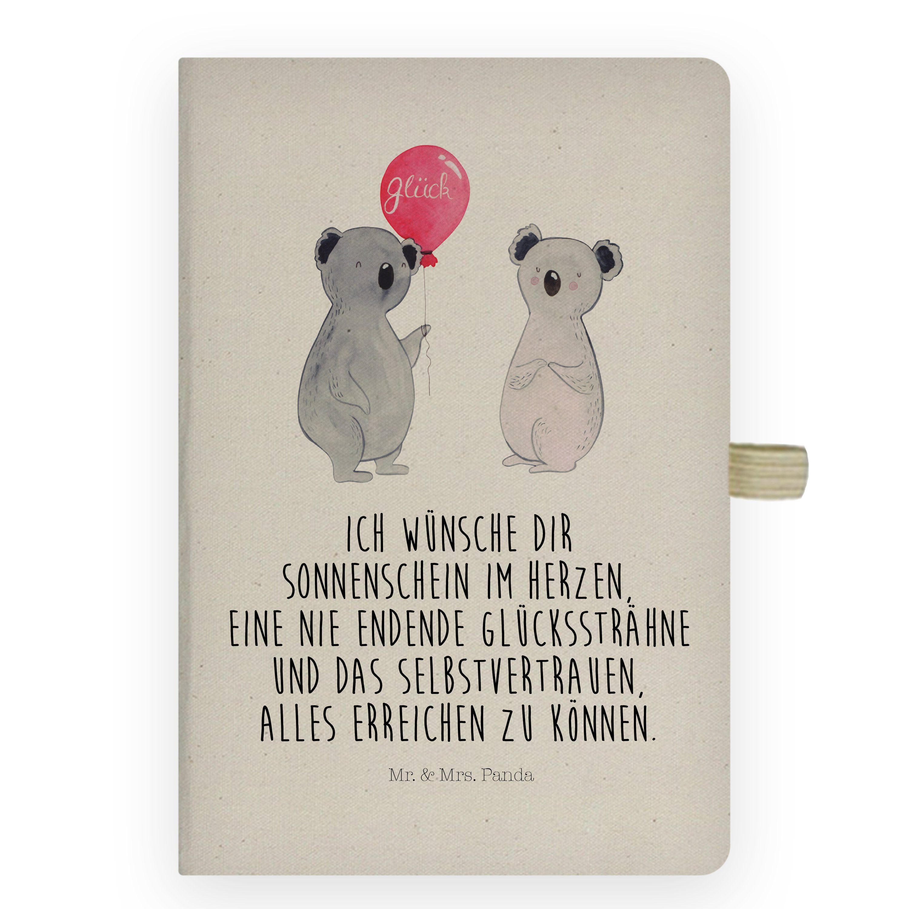 Mr. & Mrs. Panda Notizbuch Koala Luftballon - Transparent - Geschenk, Journal, Party, Eintragebu Mr. & Mrs. Panda