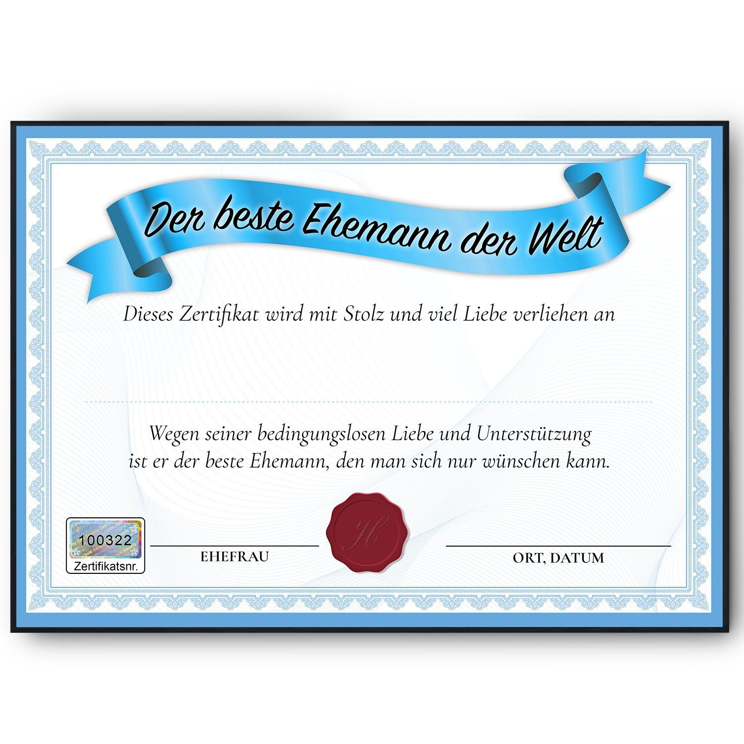 Tigerlino Poster Bester Ehemann Geschenk Geburtstag Ehe Urkunde Valentinsta günstig online kaufen